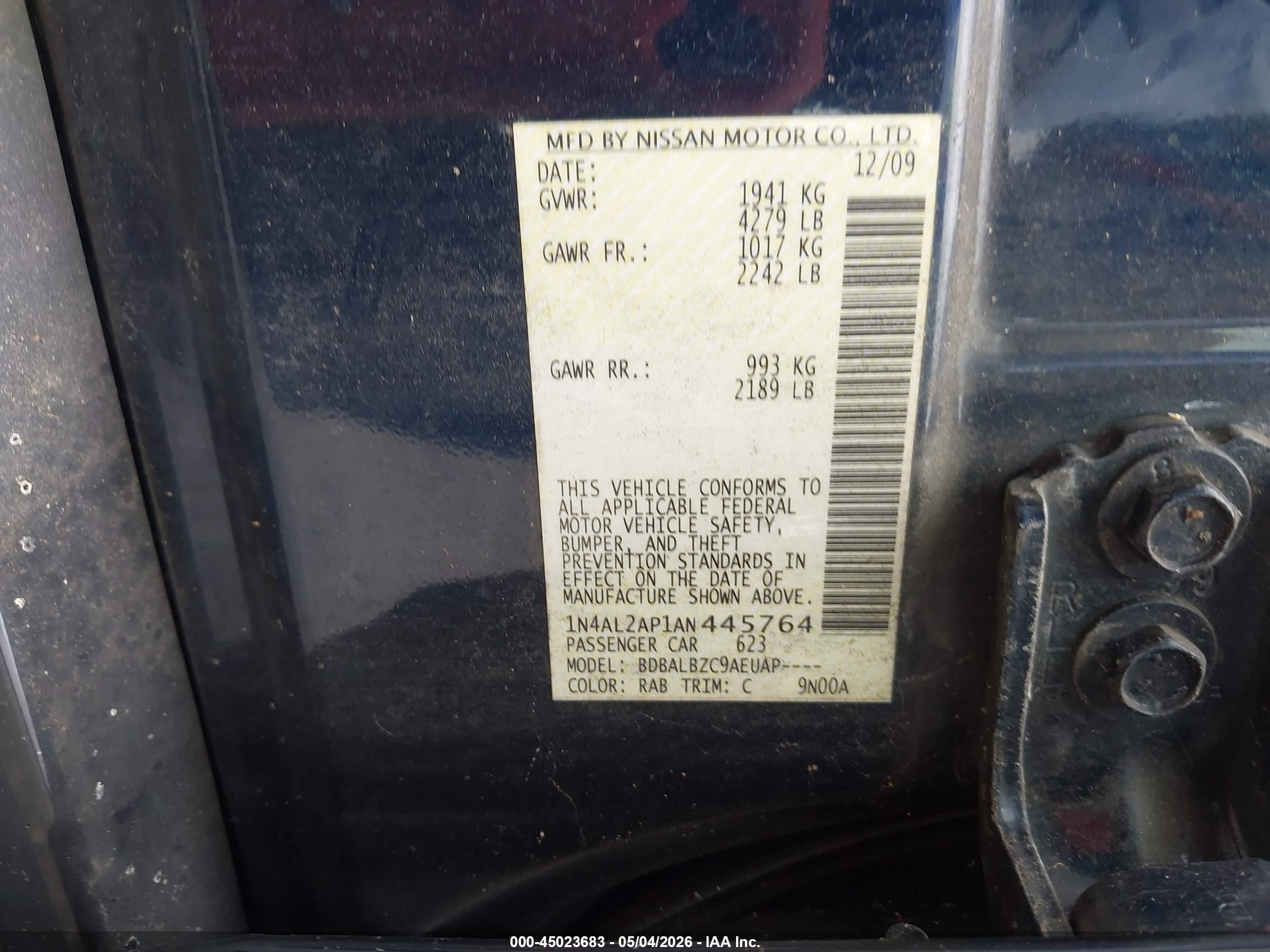 NISSAN ALTIMA image 9