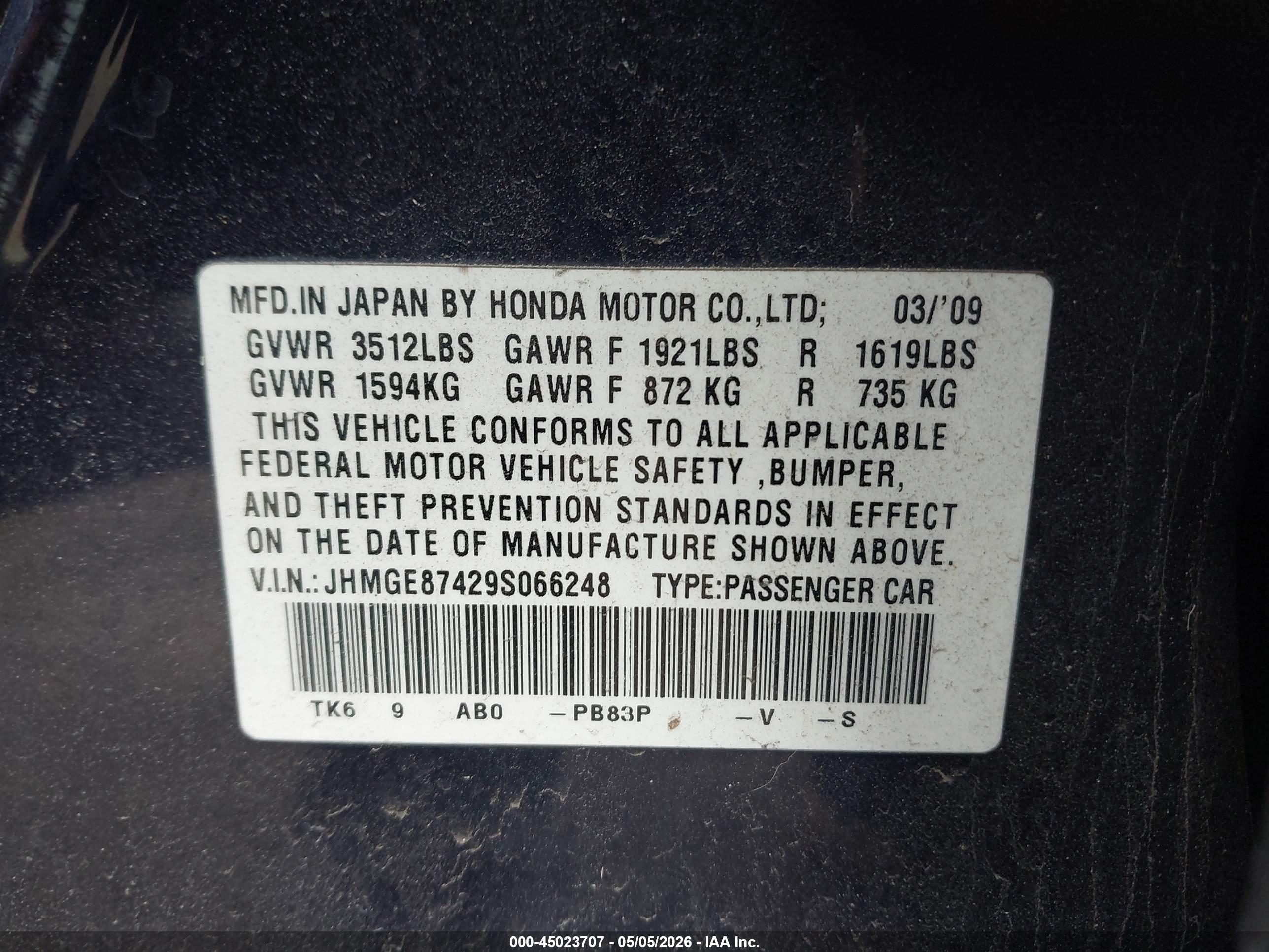 HONDA FIT image 9