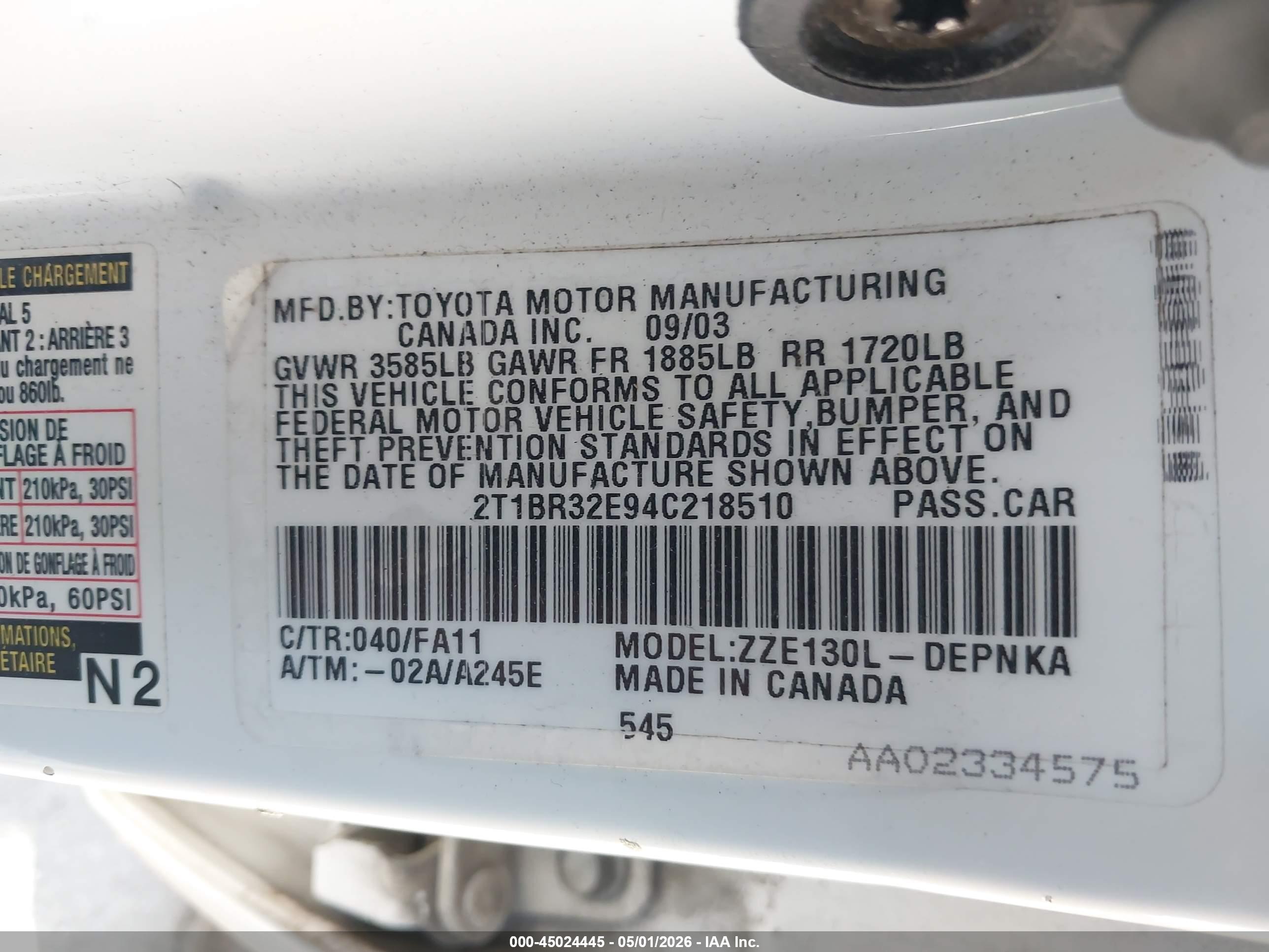 TOYOTA COROLLA image 9