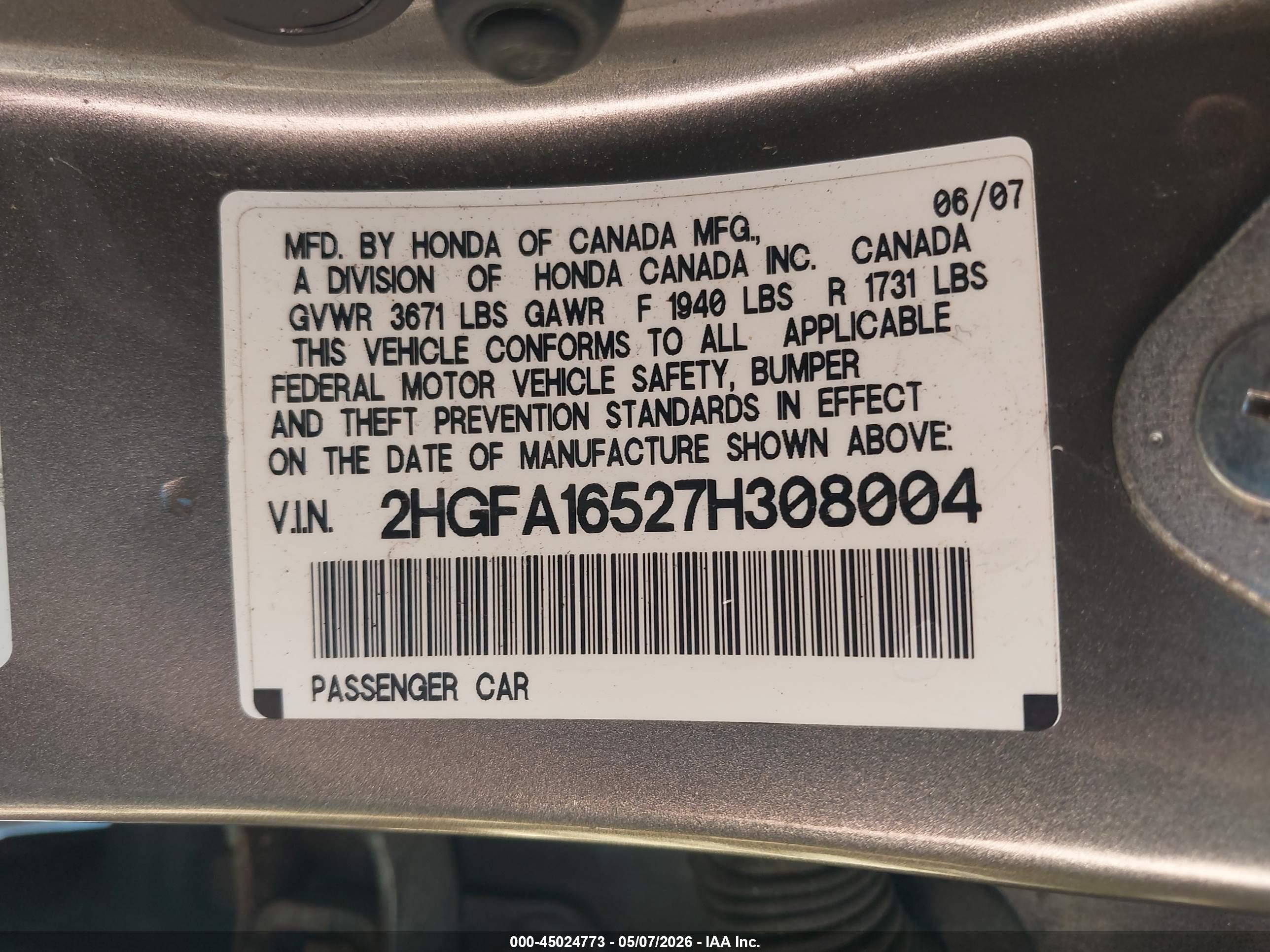 HONDA CIVIC image 9
