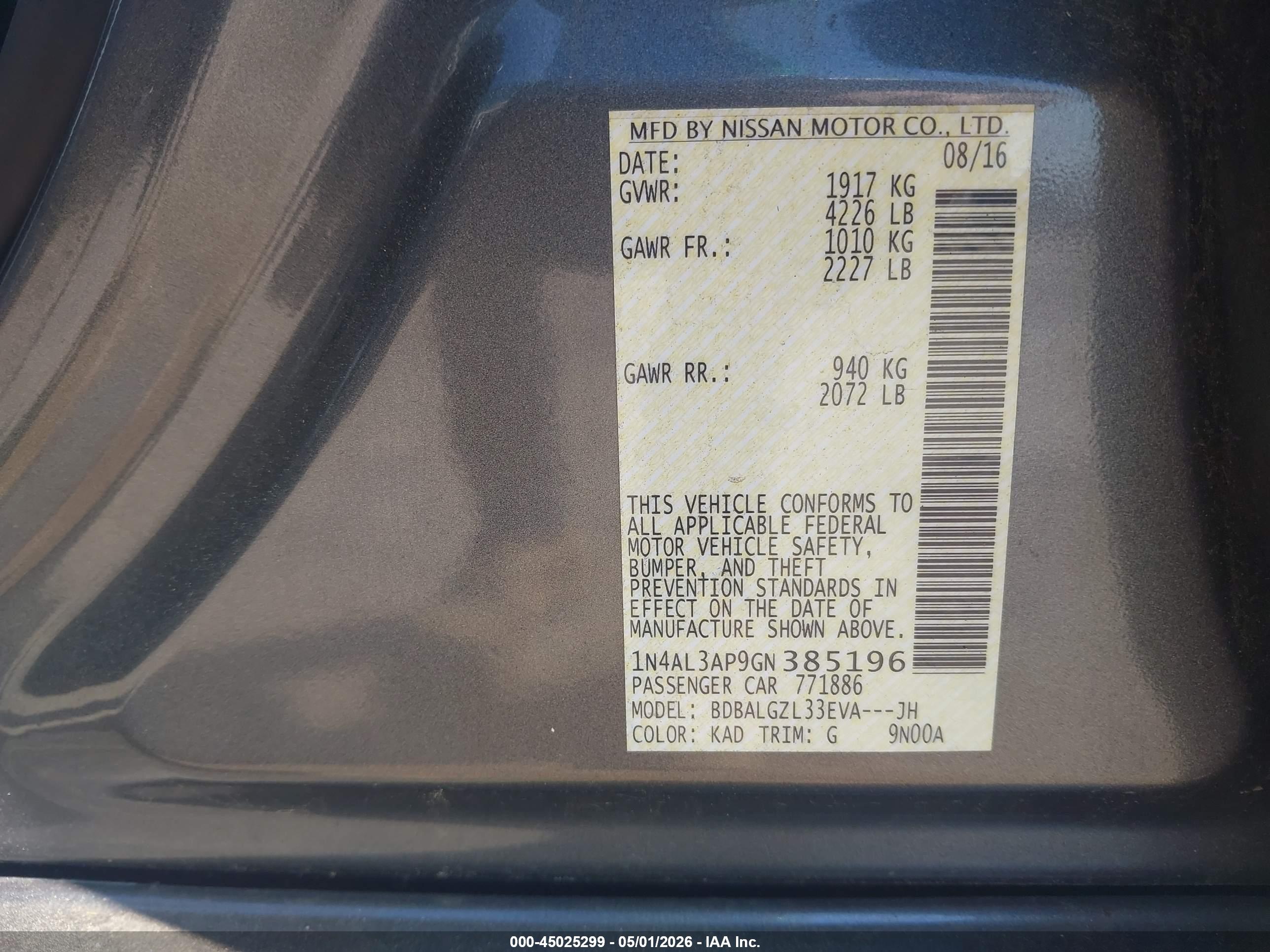 NISSAN ALTIMA image 9