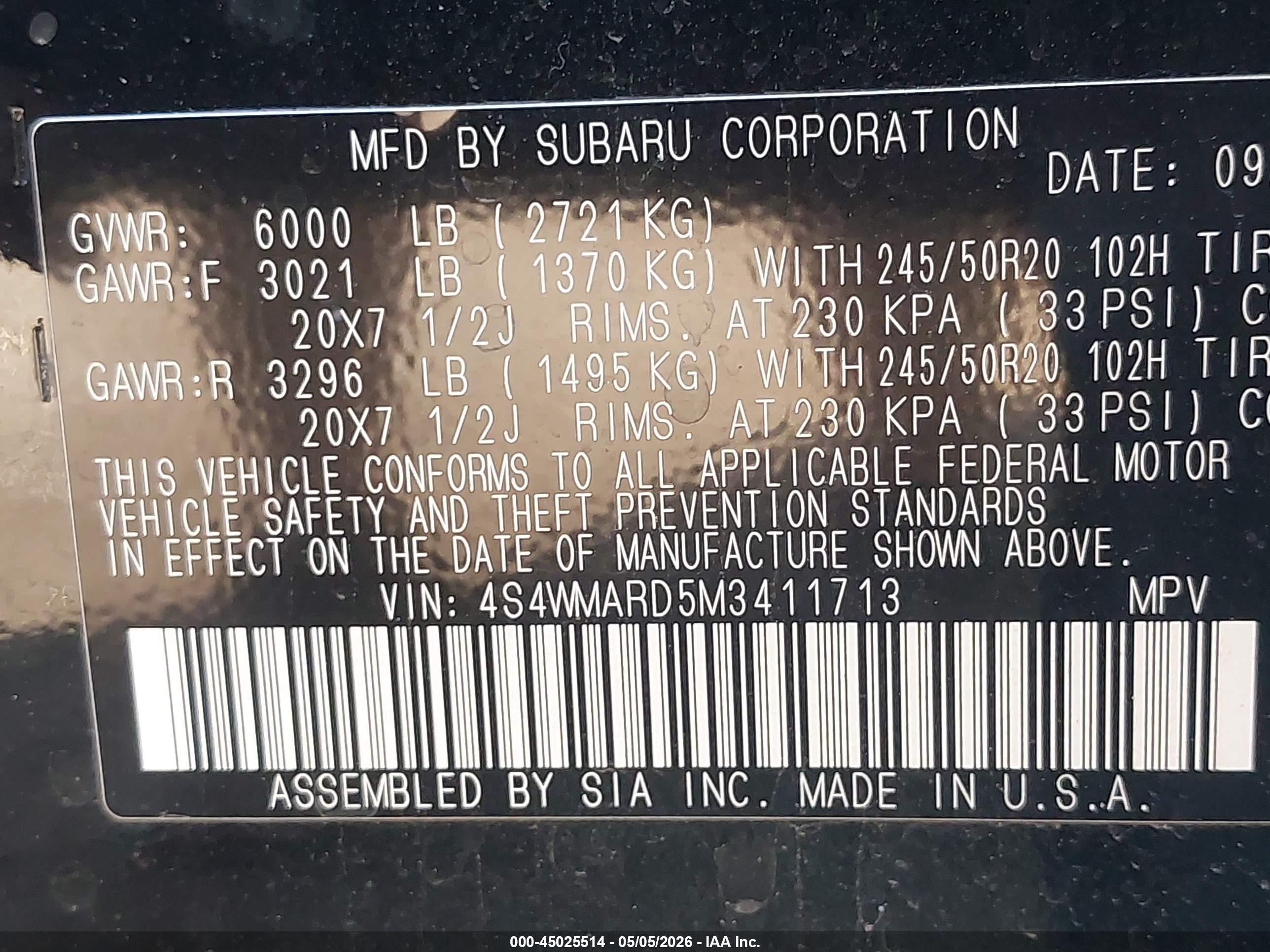 SUBARU ASCENT image 9