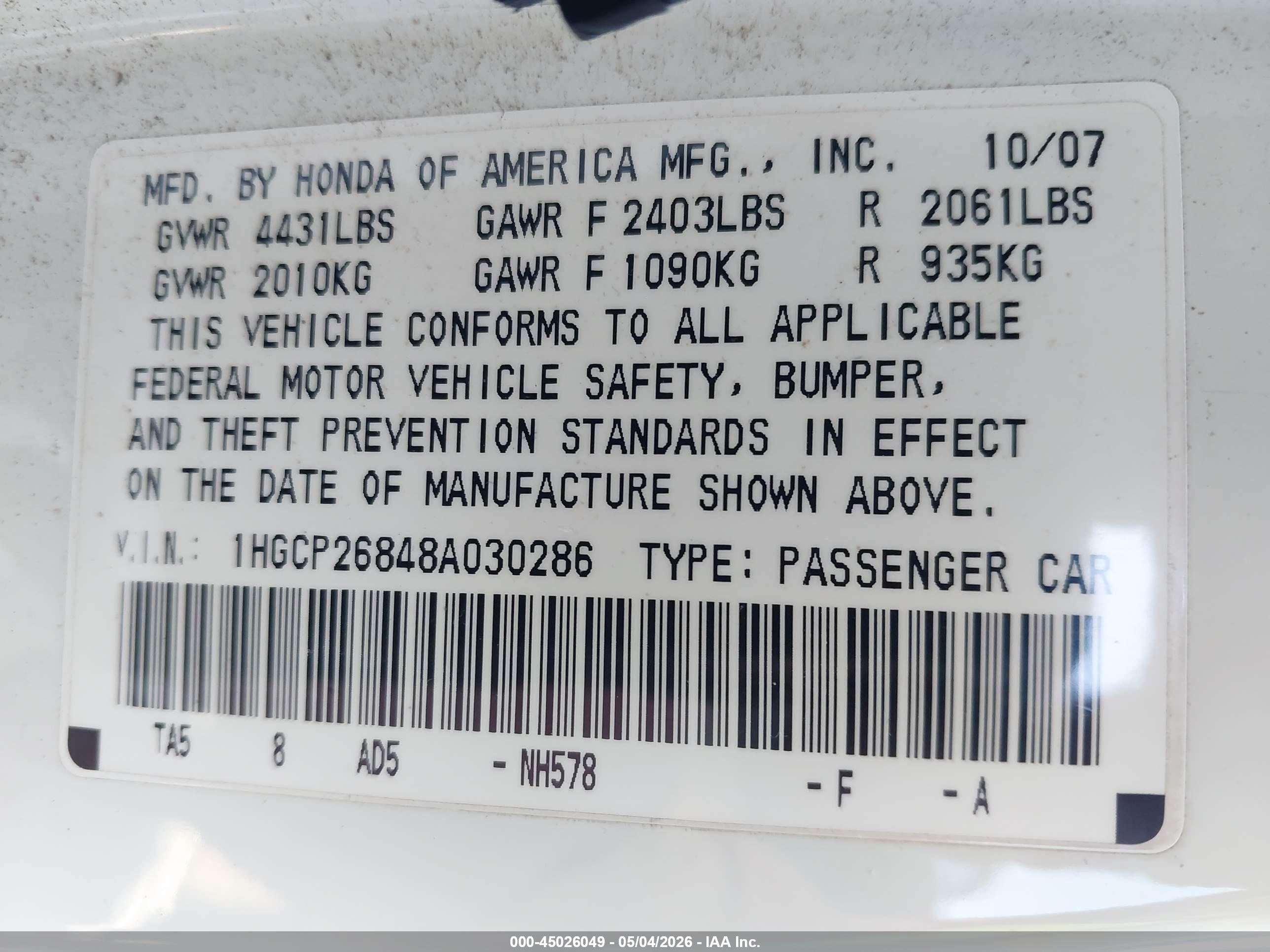 HONDA ACCORD image 9