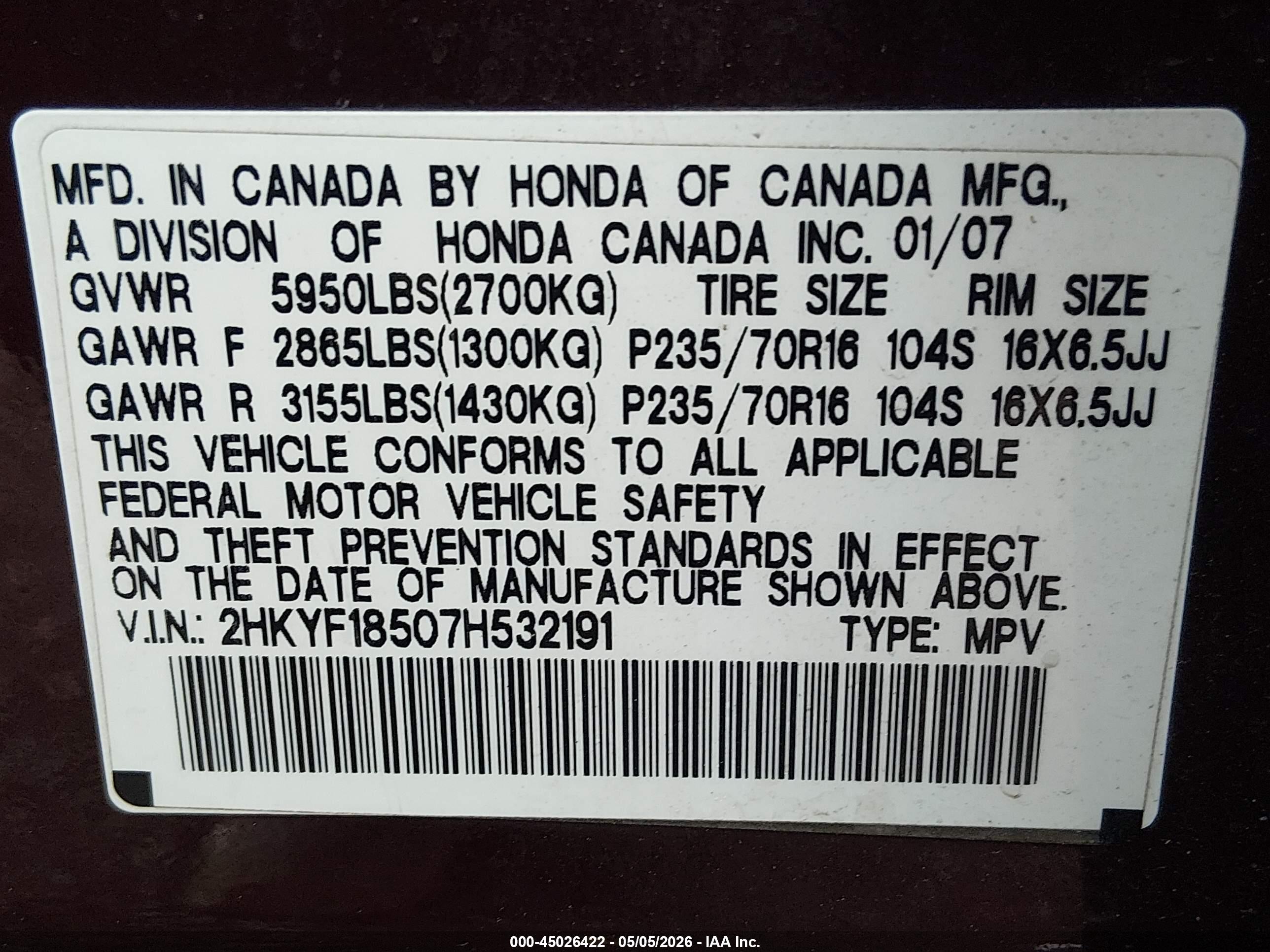 HONDA PILOT image 9