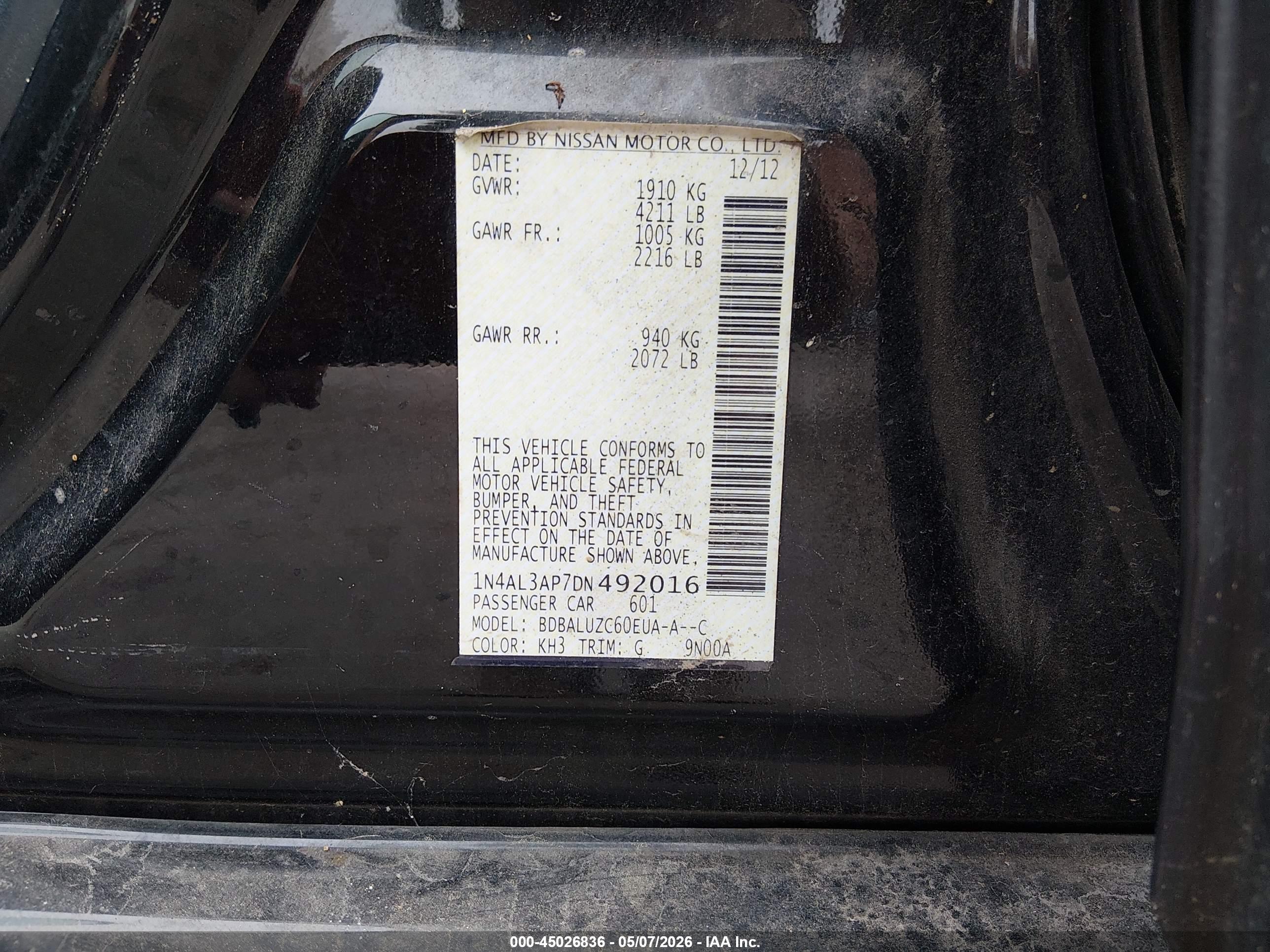 NISSAN ALTIMA image 9