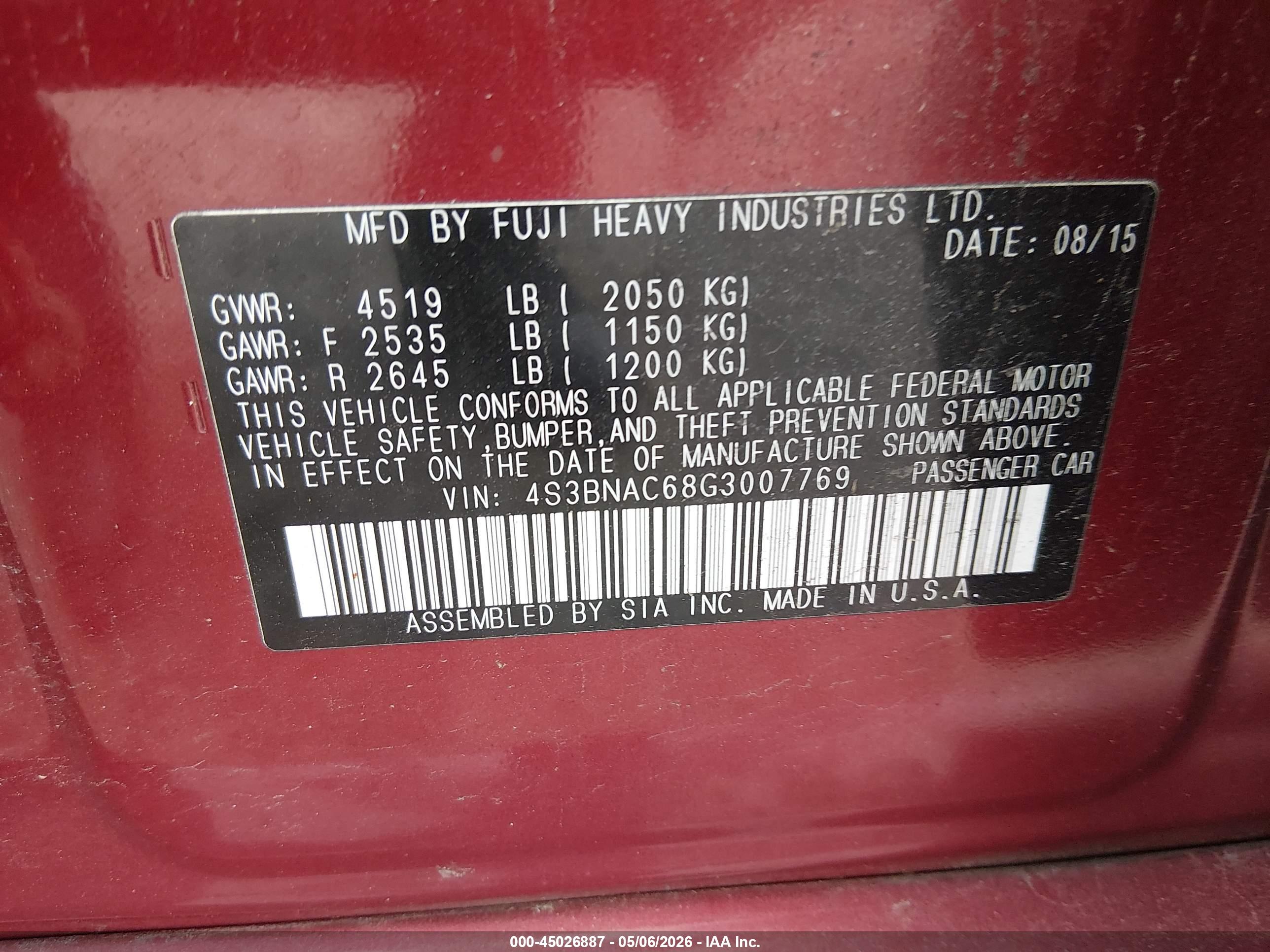 SUBARU LEGACY image 9