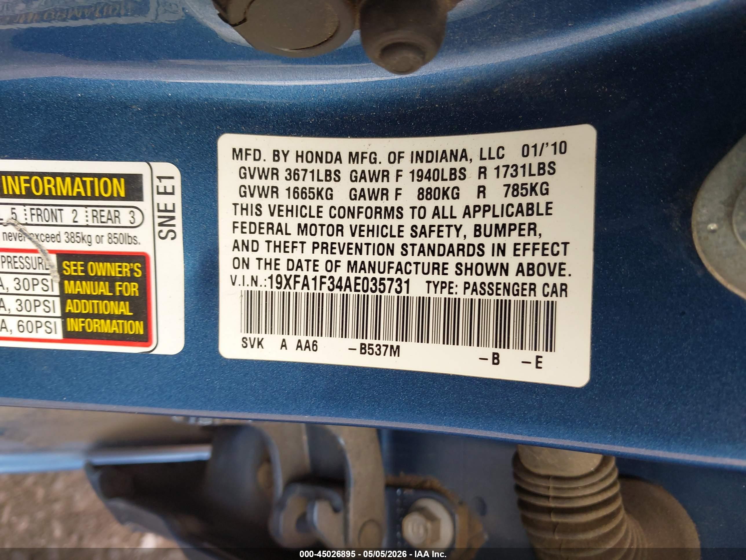 HONDA CIVIC image 9