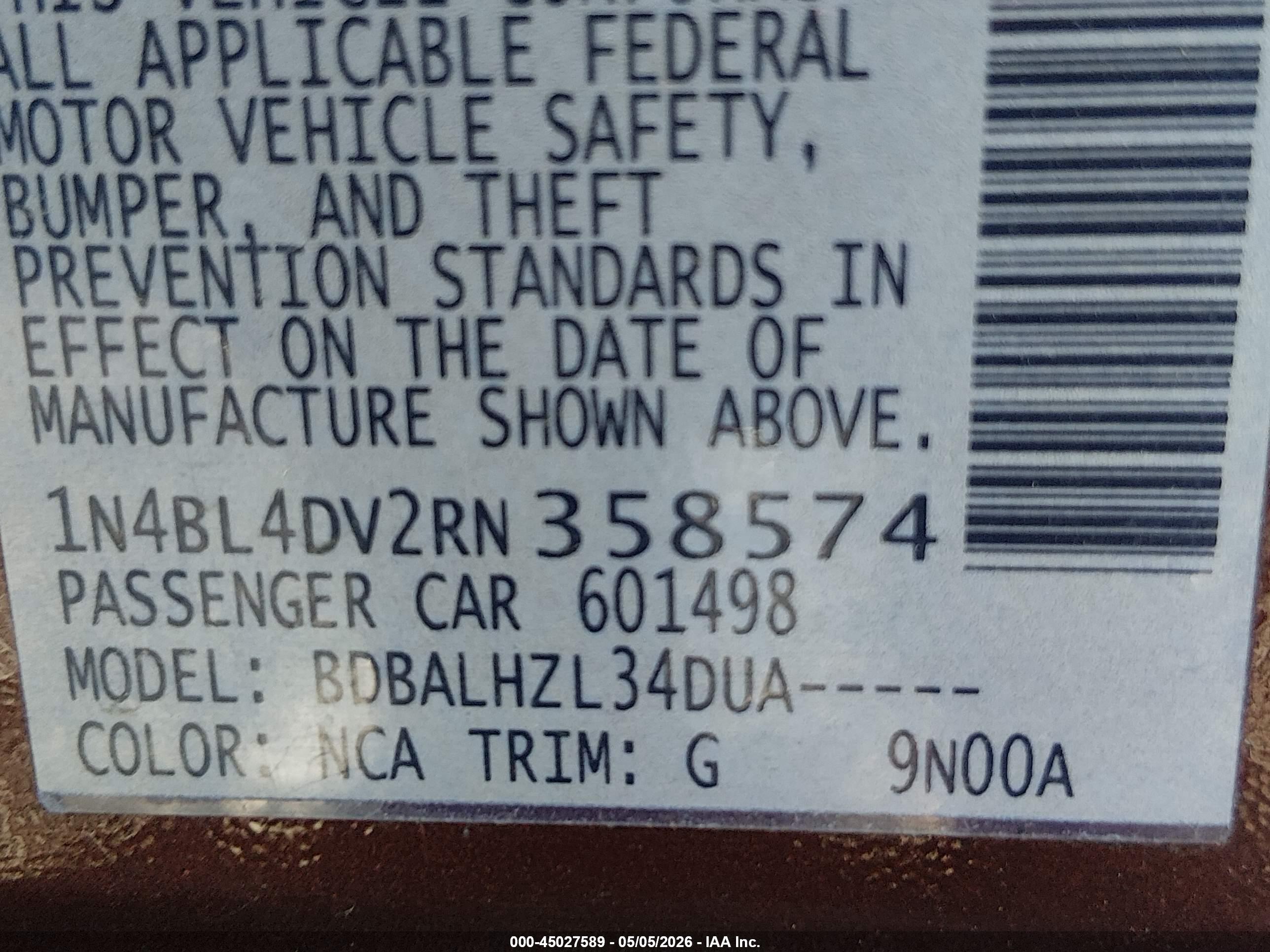 NISSAN ALTIMA image 9