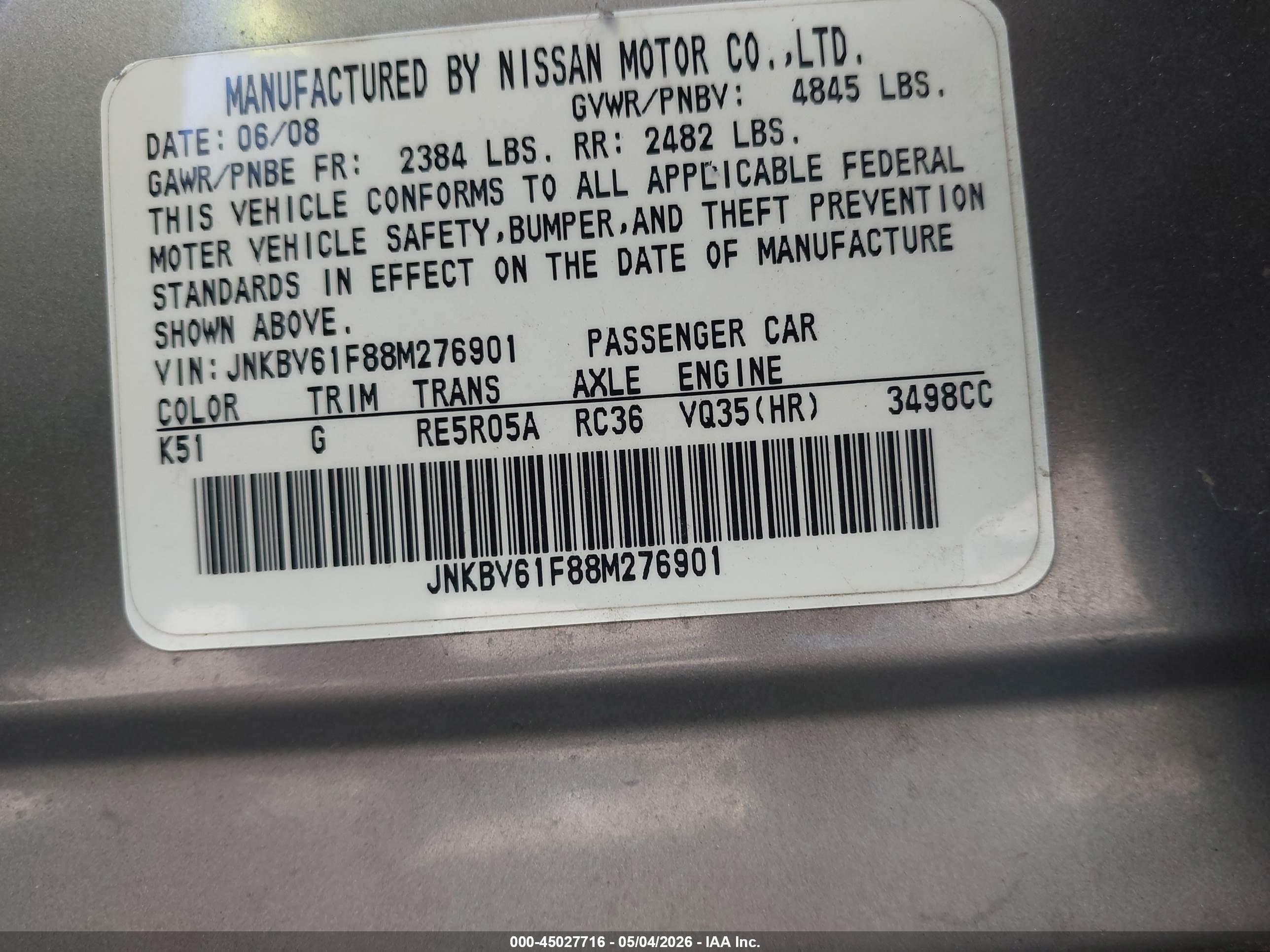INFINITI G35X image 9