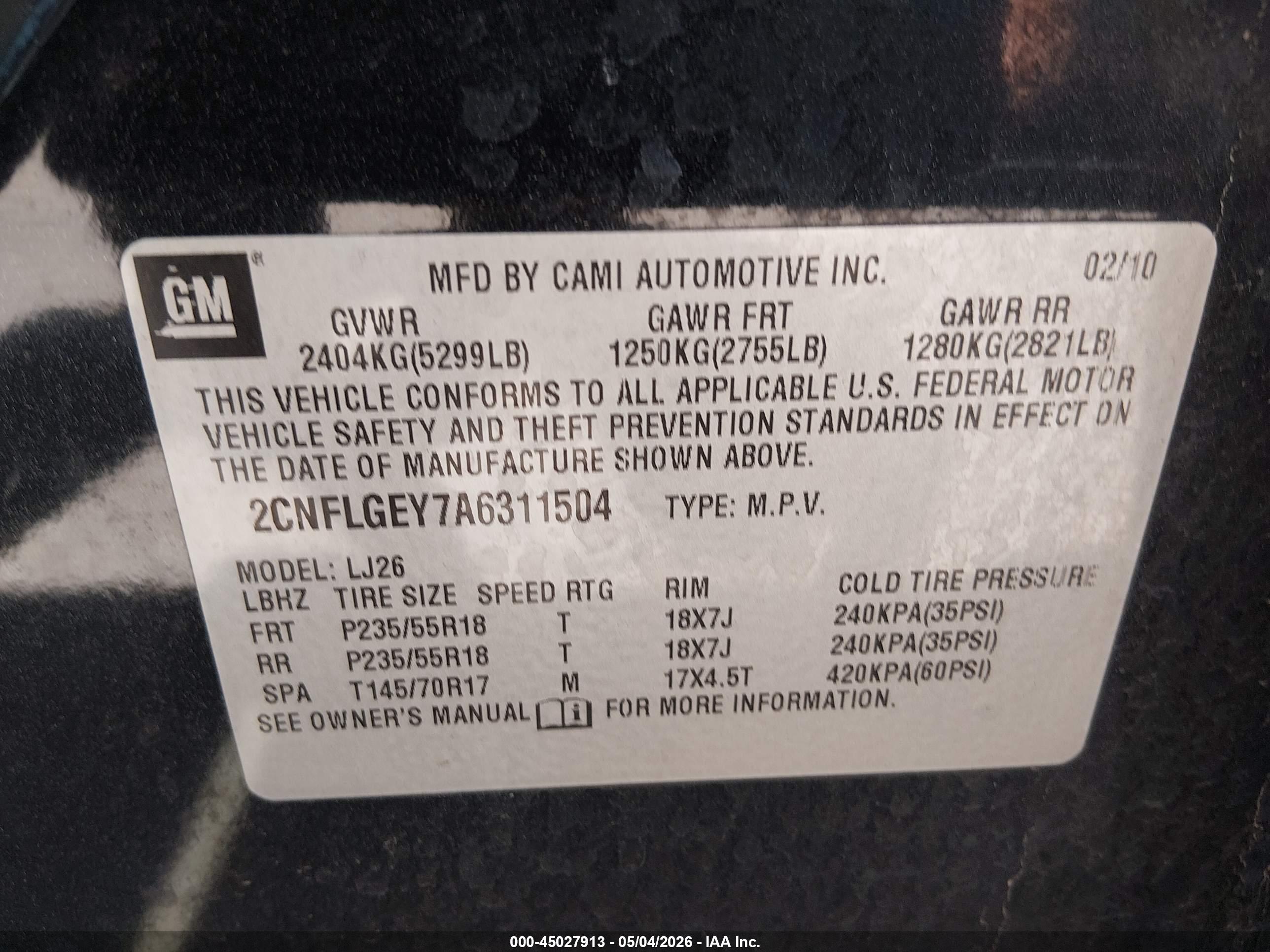 CHEVROLET EQUINOX image 9