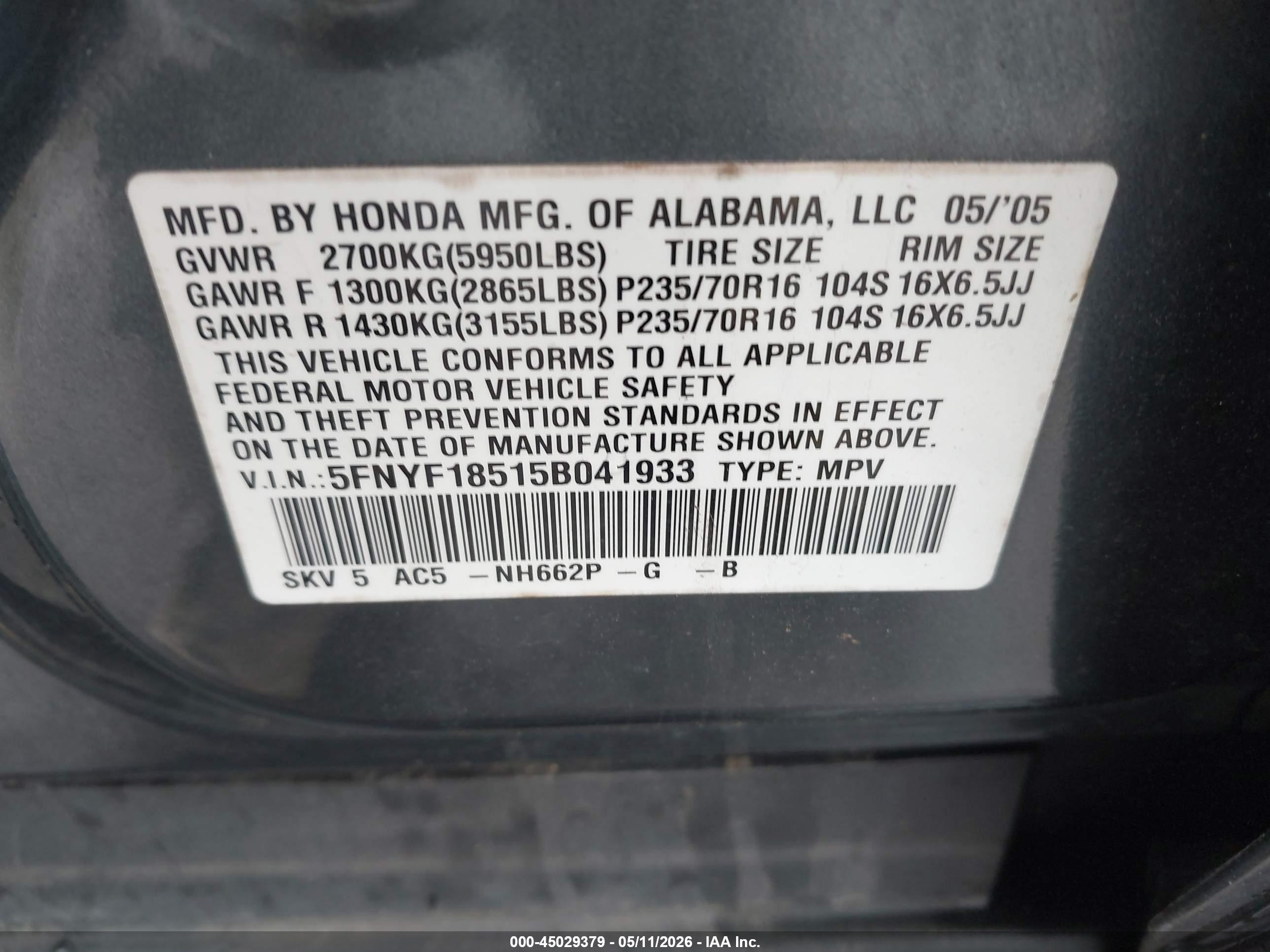 HONDA PILOT image 9