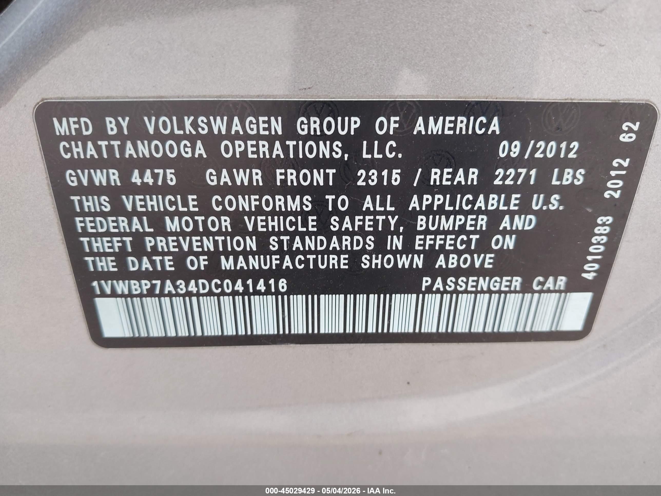 VOLKSWAGEN PASSAT image 9