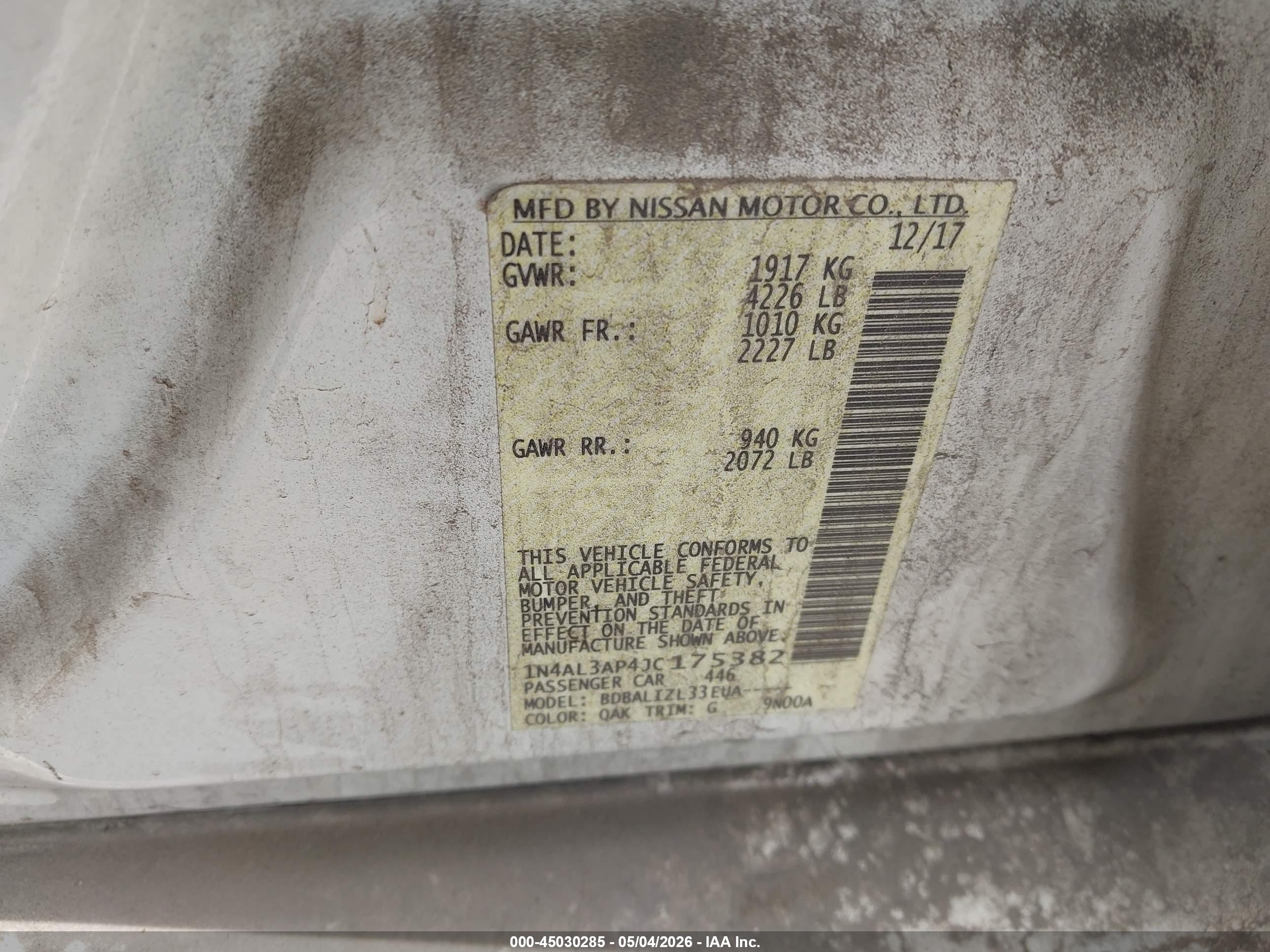 NISSAN ALTIMA image 9