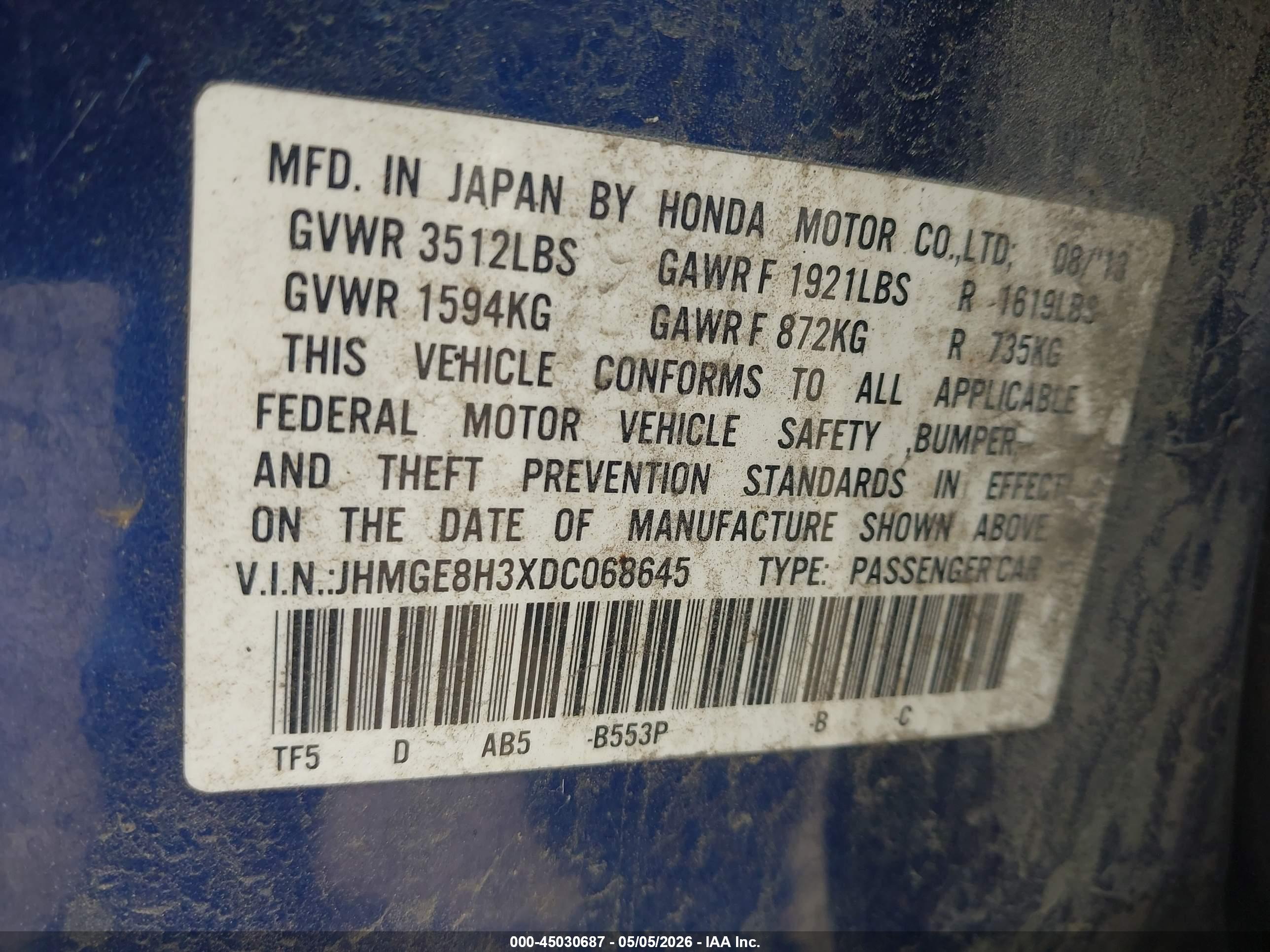 HONDA FIT image 9