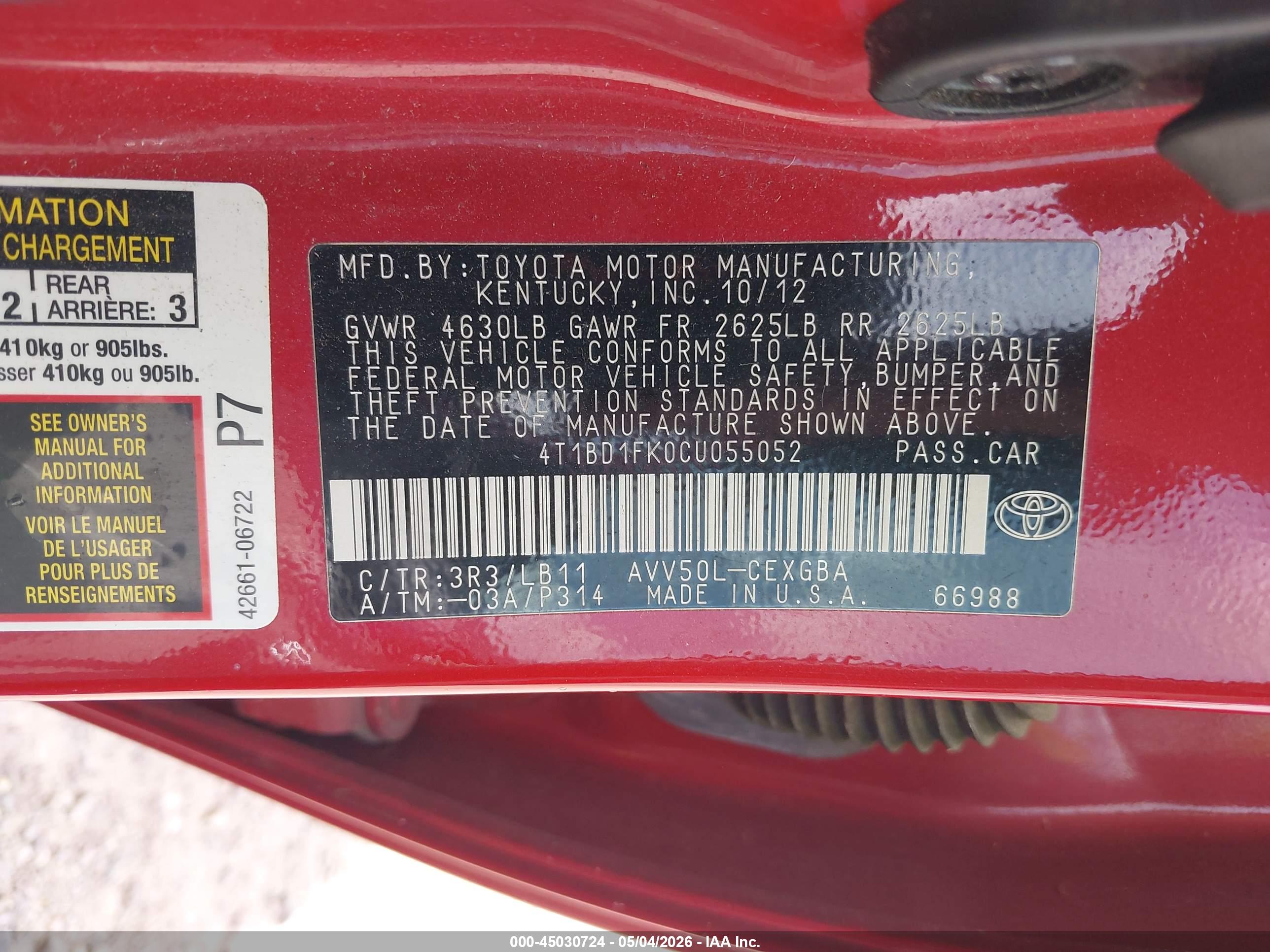 TOYOTA CAMRY image 9