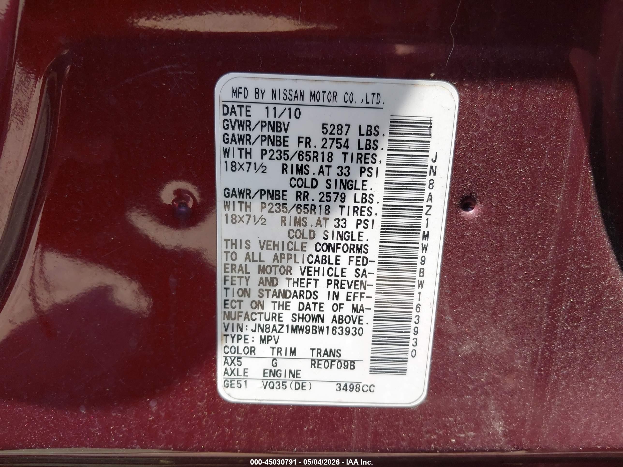 NISSAN MURANO image 9