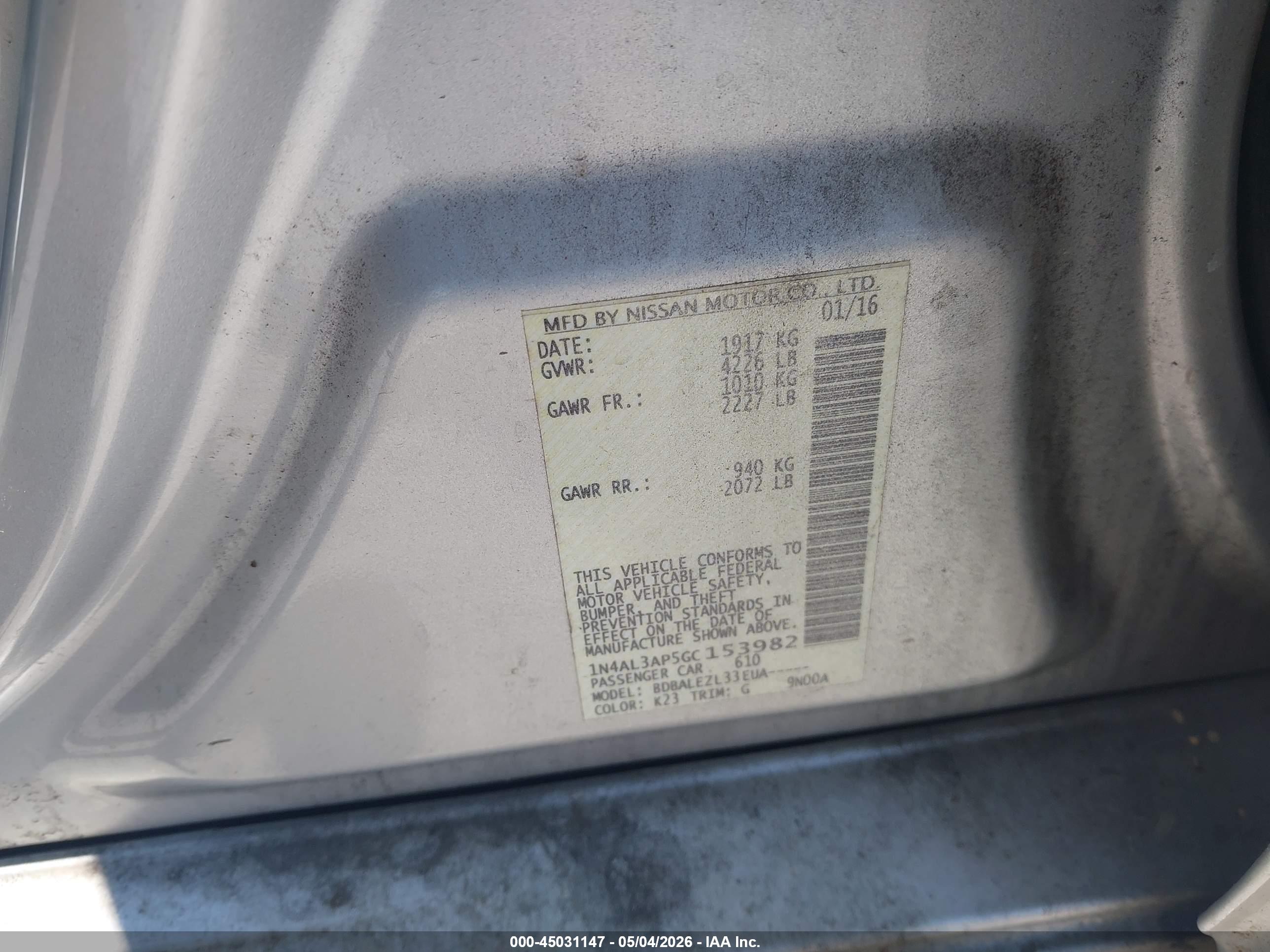 NISSAN ALTIMA image 9
