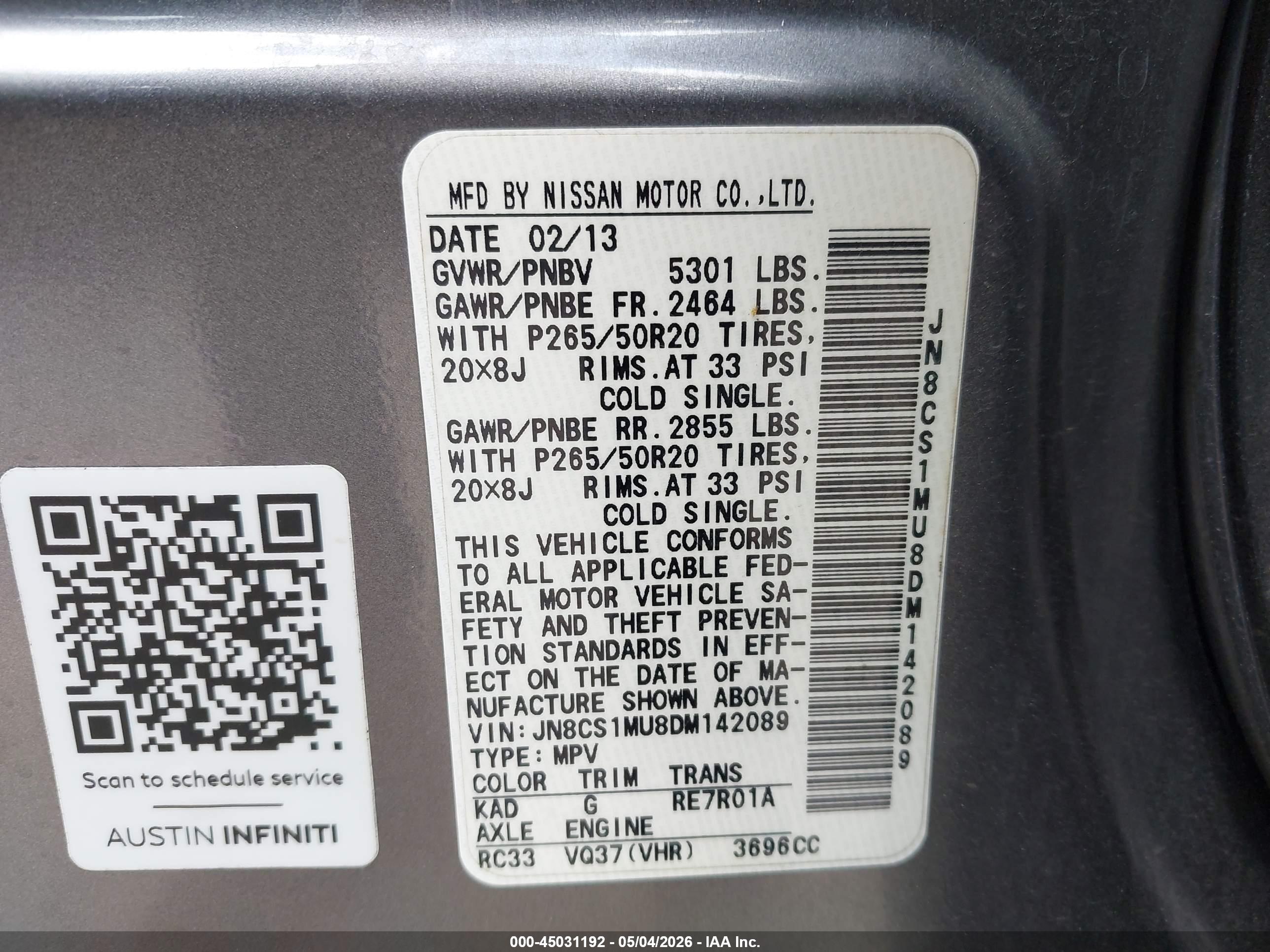 INFINITI FX37 image 9