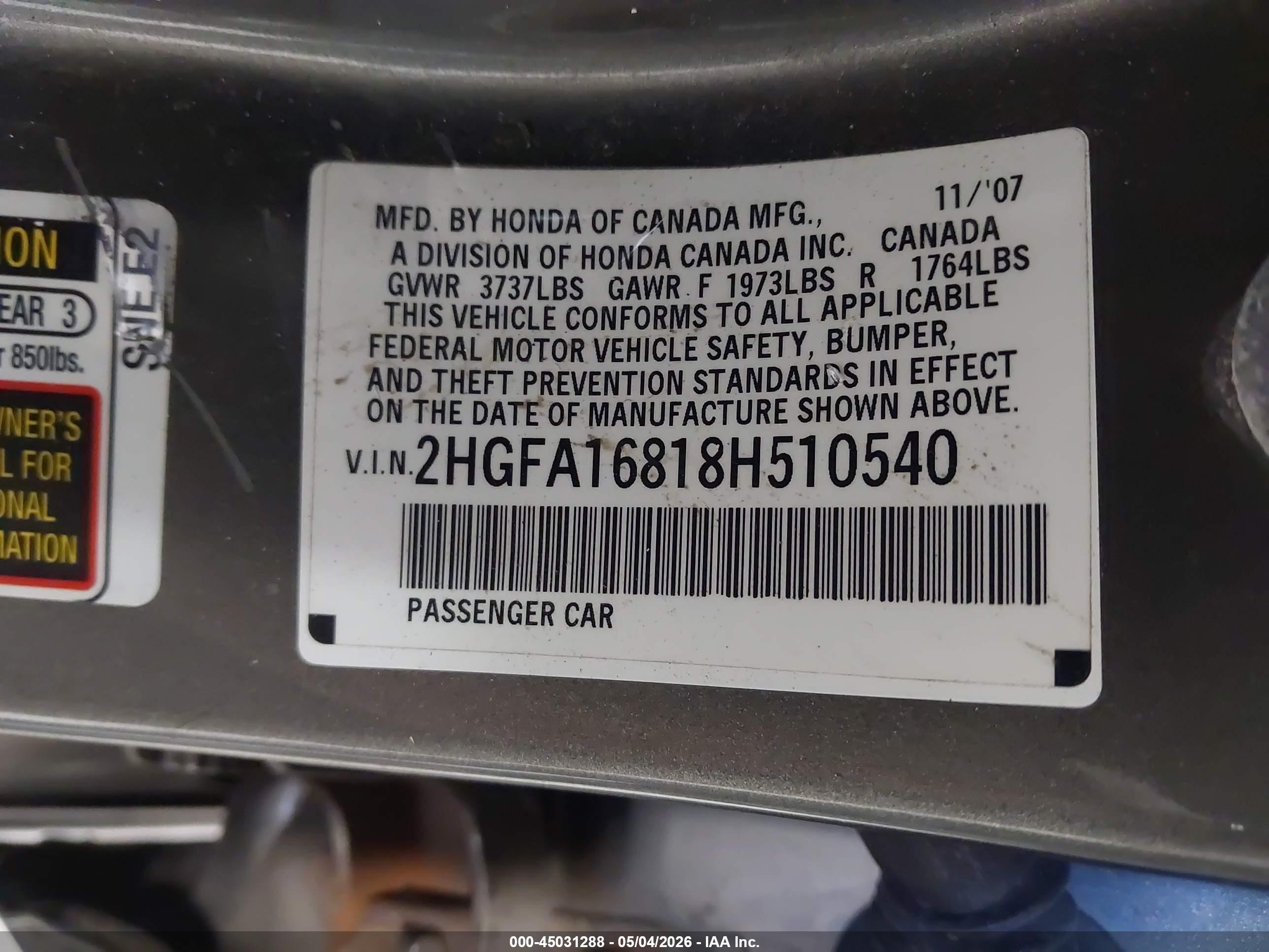HONDA CIVIC image 9