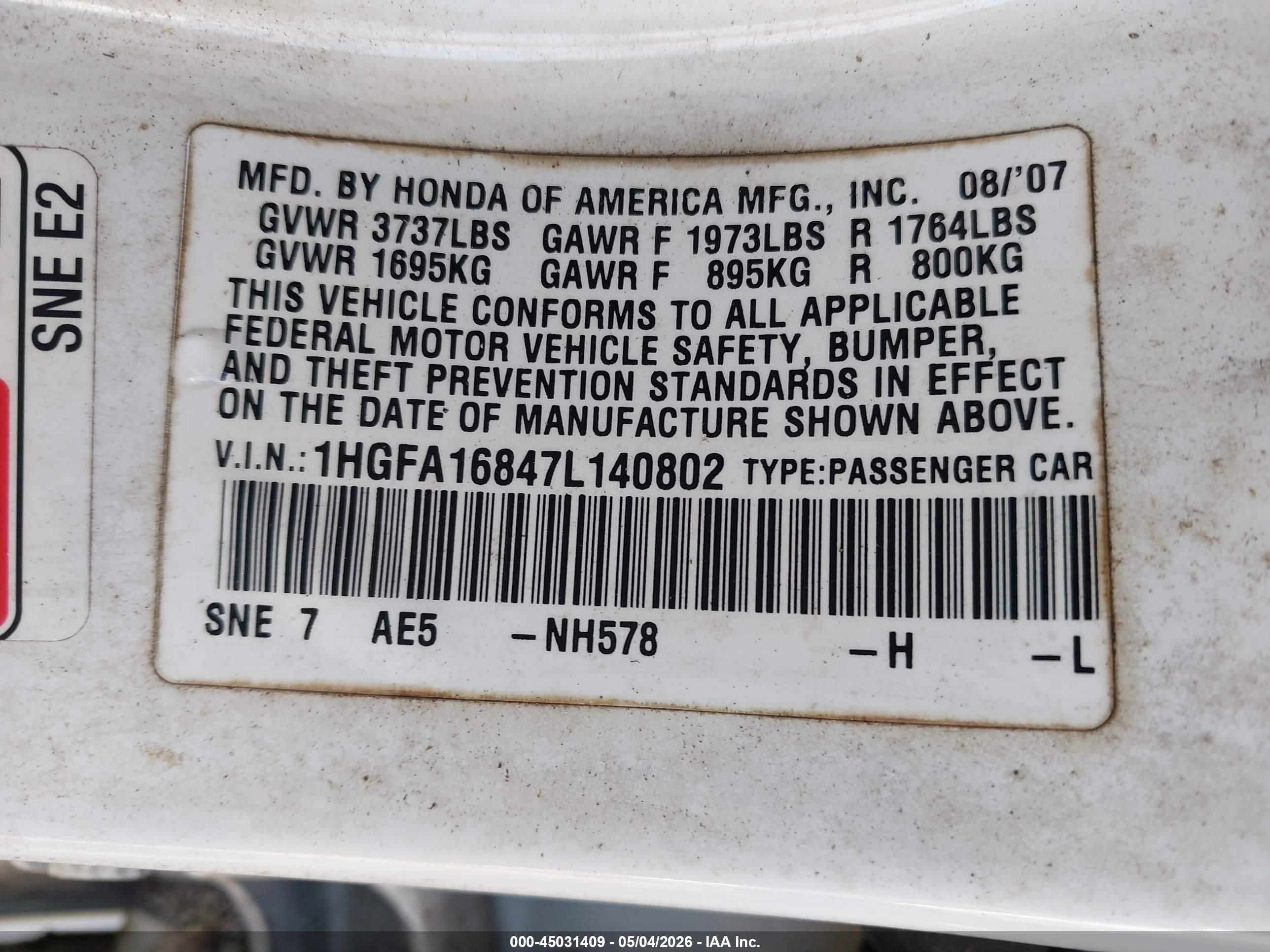 HONDA CIVIC image 9