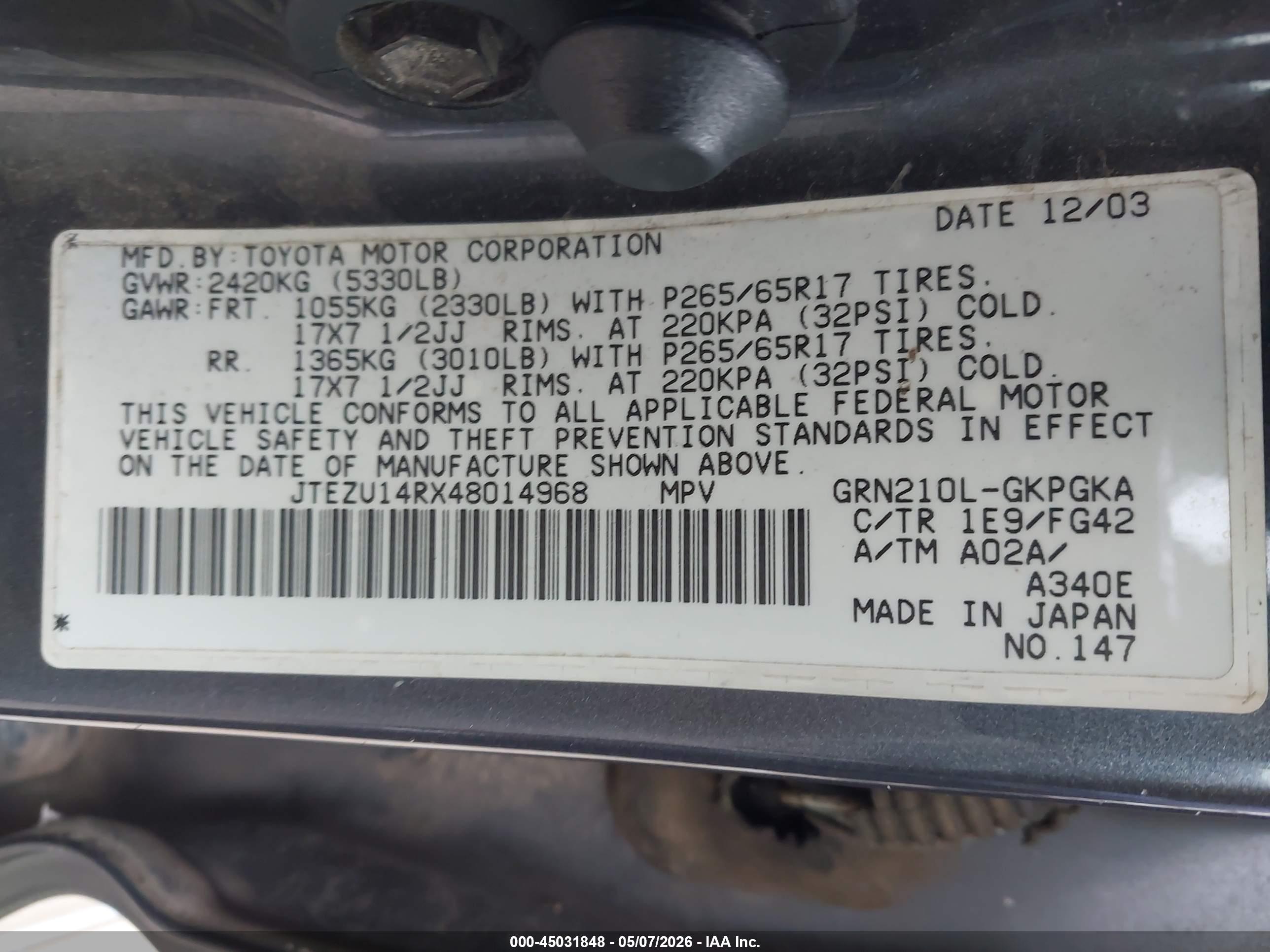 TOYOTA 4RUNNER image 9