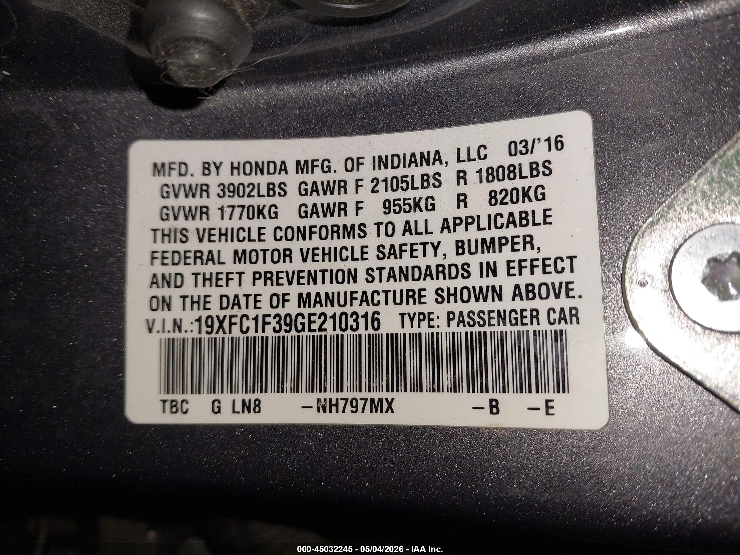 HONDA CIVIC image 9
