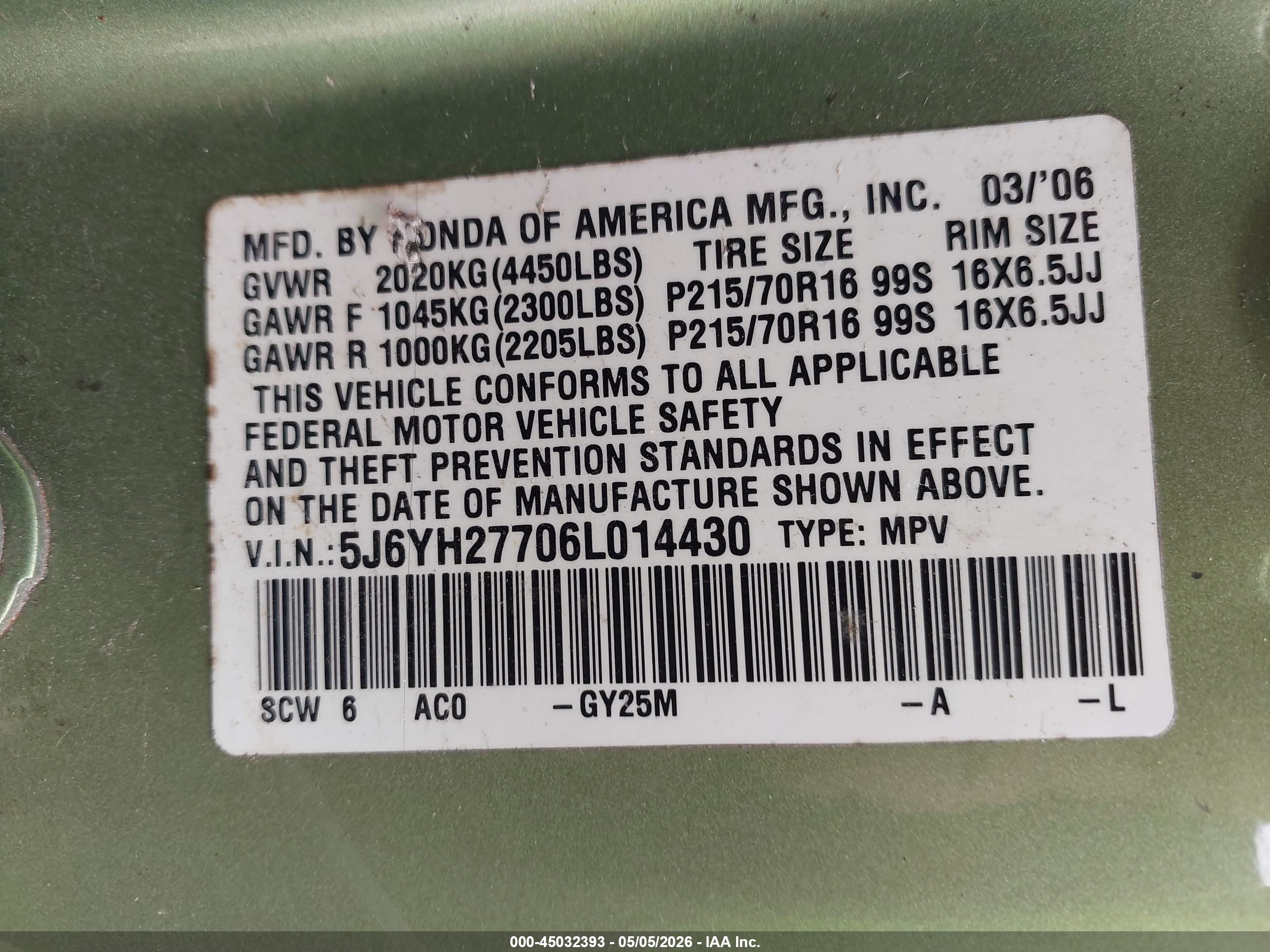 HONDA ELEMENT image 9