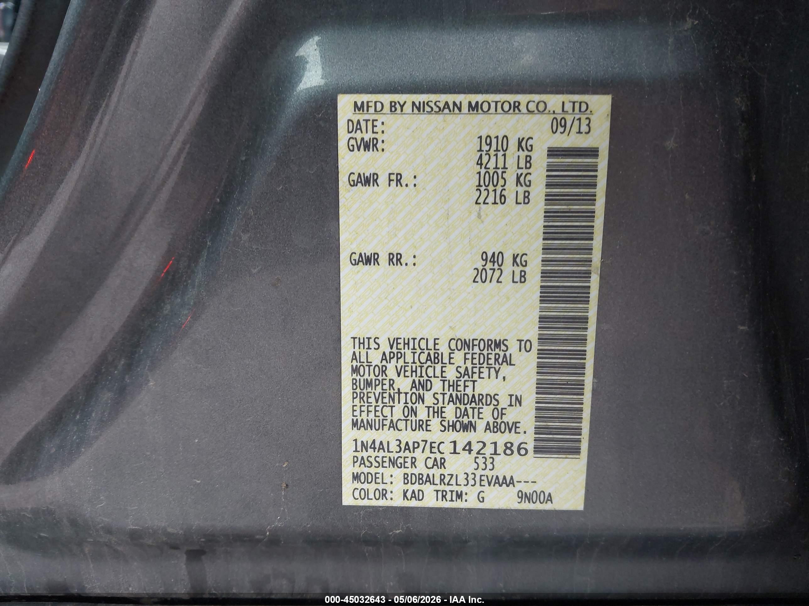 NISSAN ALTIMA image 9