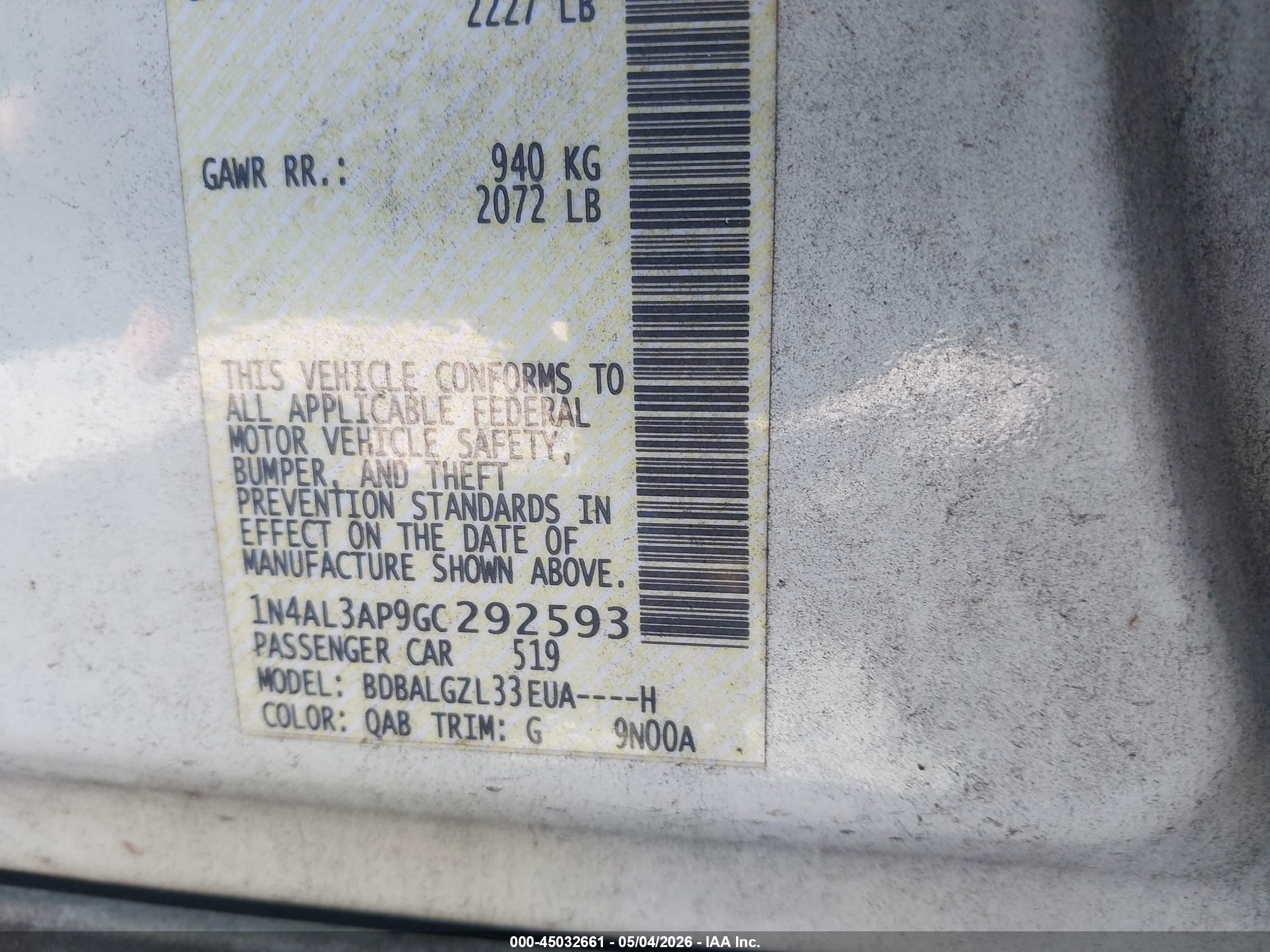 NISSAN ALTIMA image 9