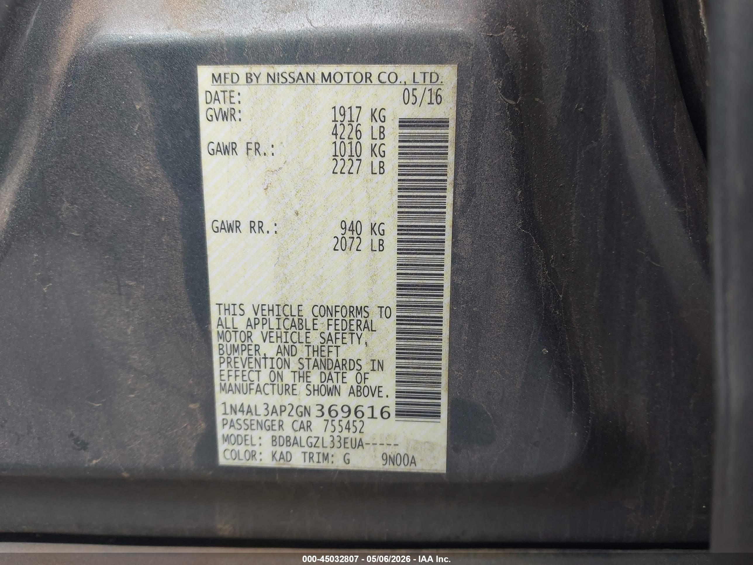 NISSAN ALTIMA image 9