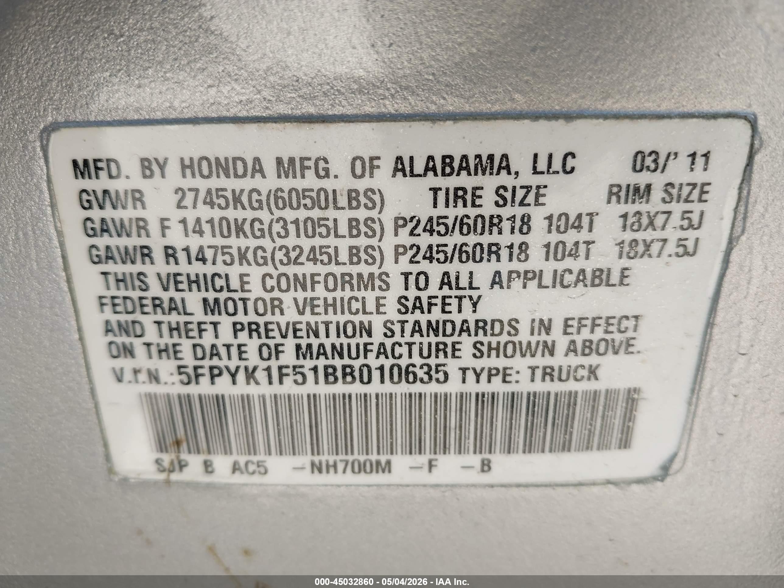HONDA RIDGELINE image 9