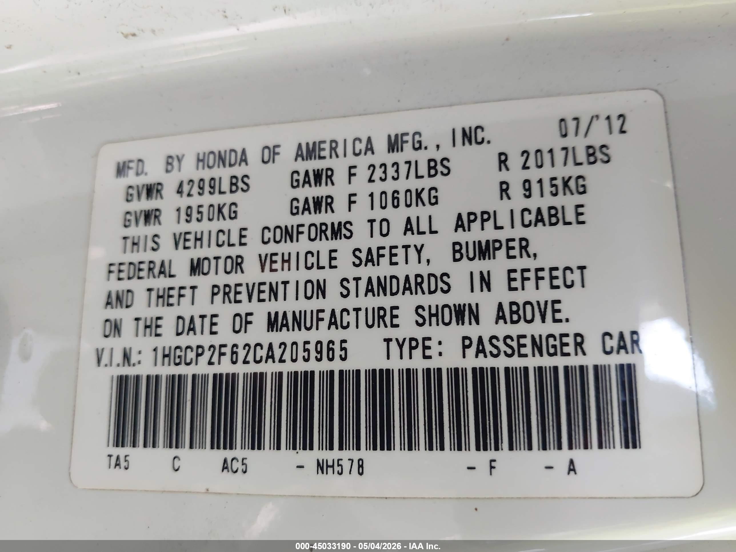 HONDA ACCORD image 9