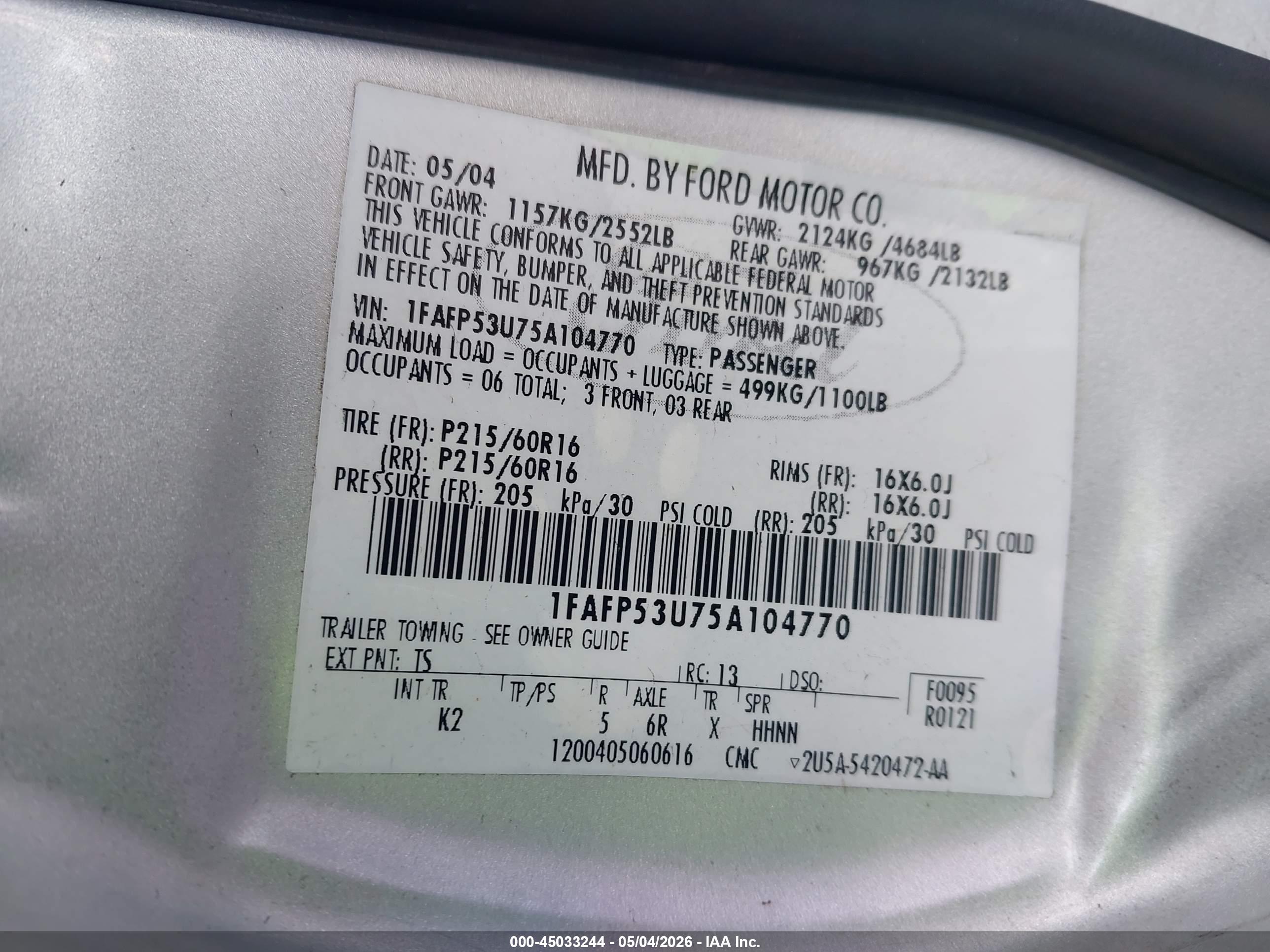 FORD TAURUS image 9