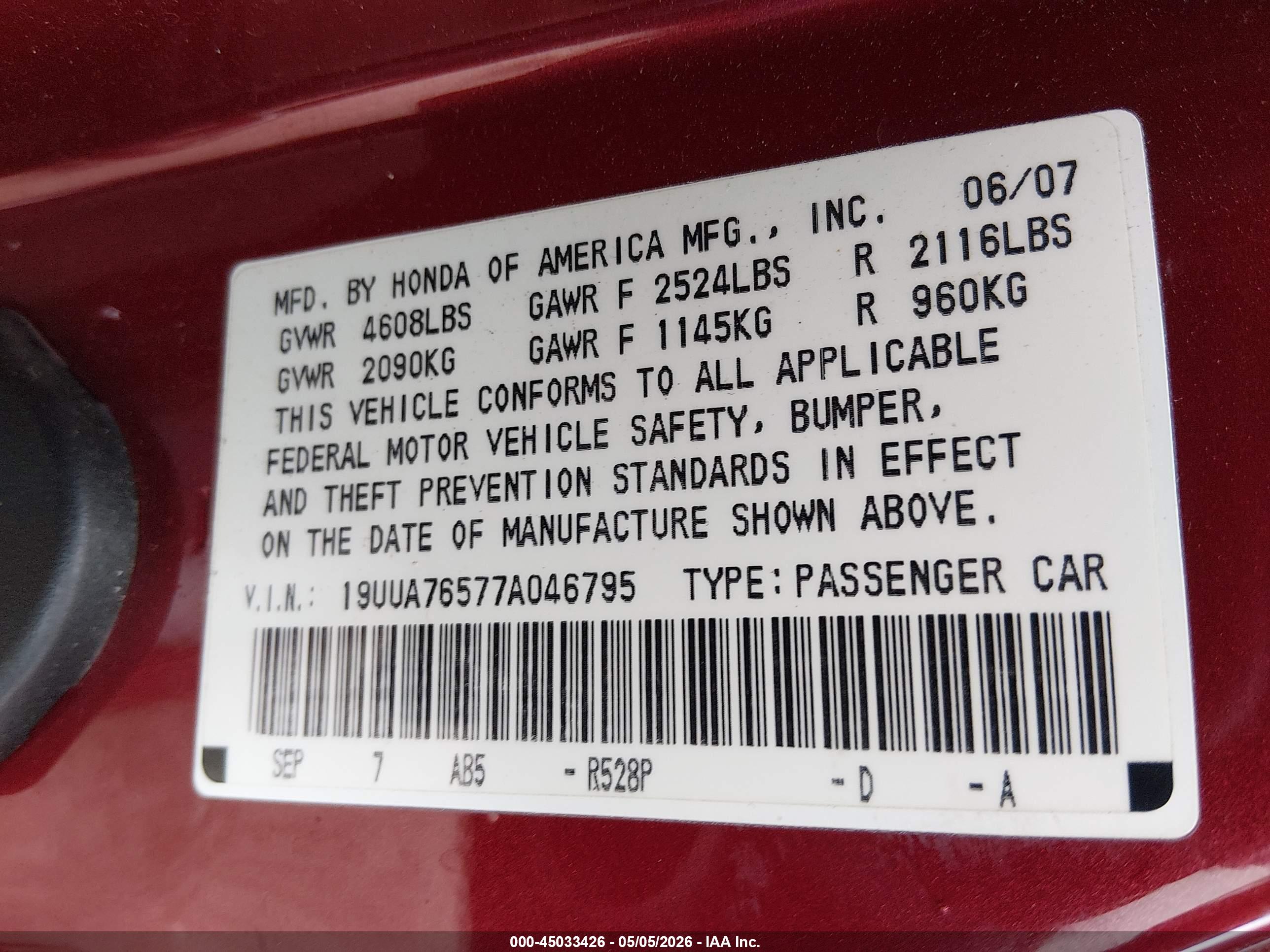 ACURA TL image 9