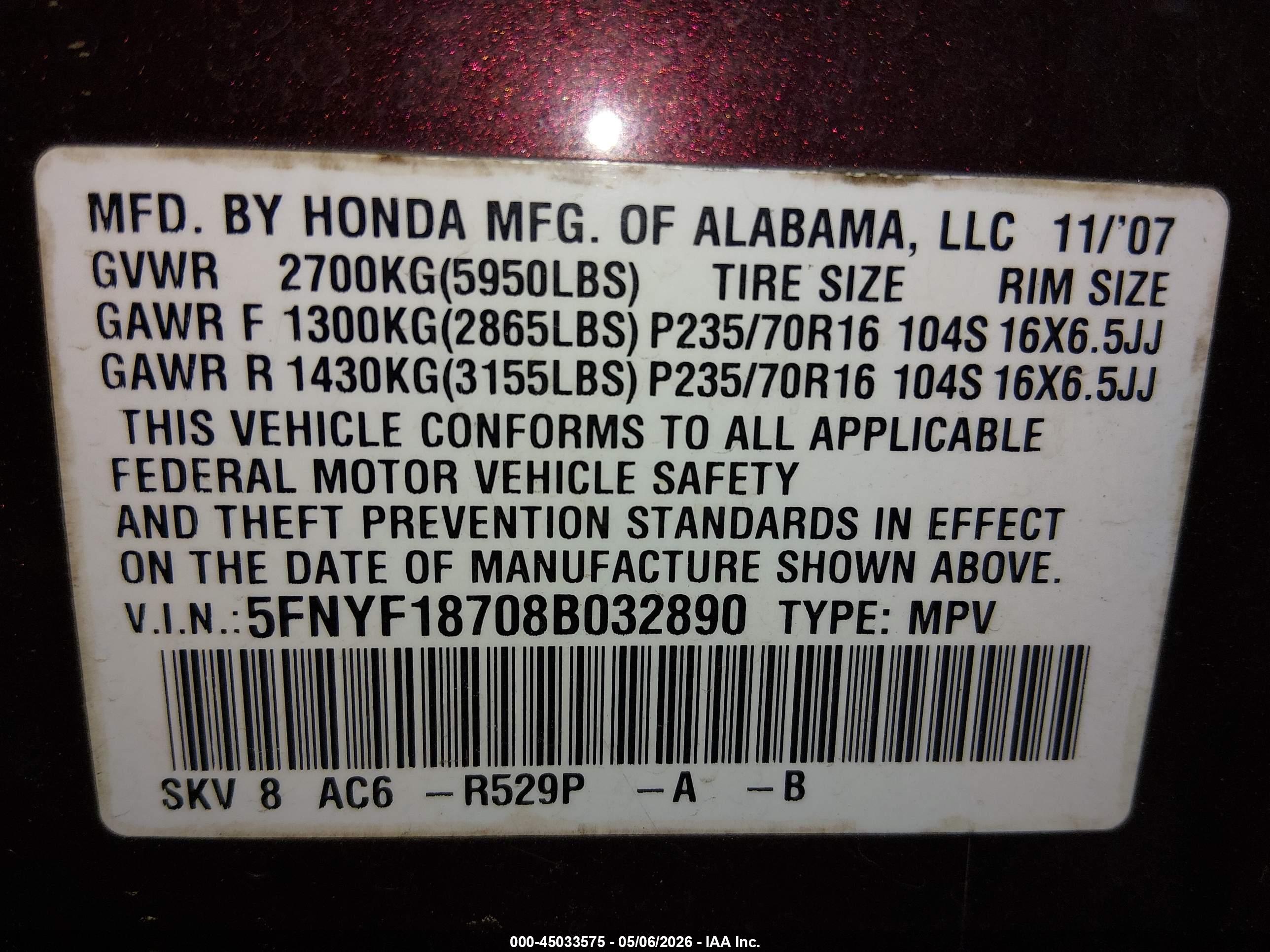 HONDA PILOT image 9