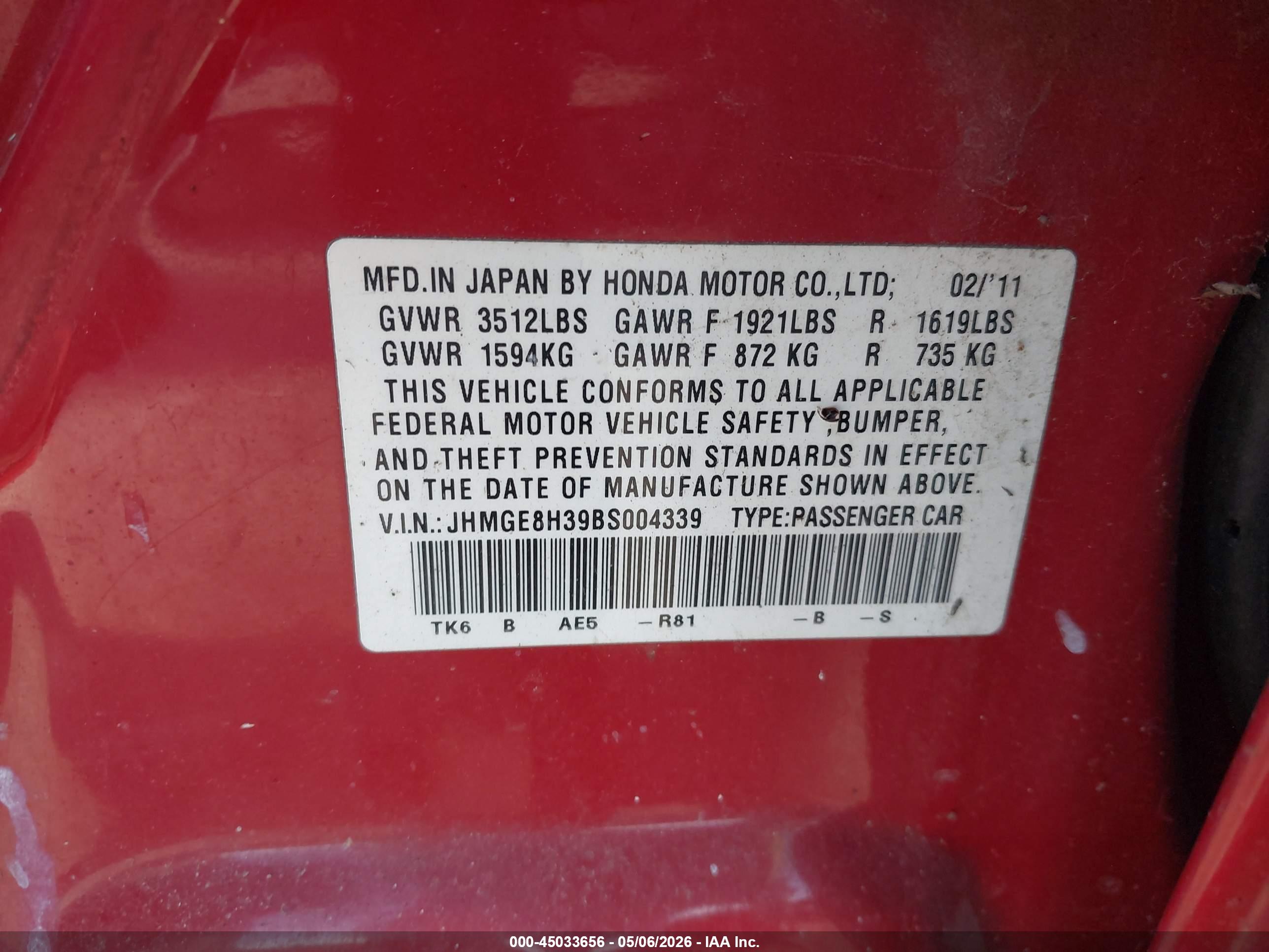 HONDA FIT image 9