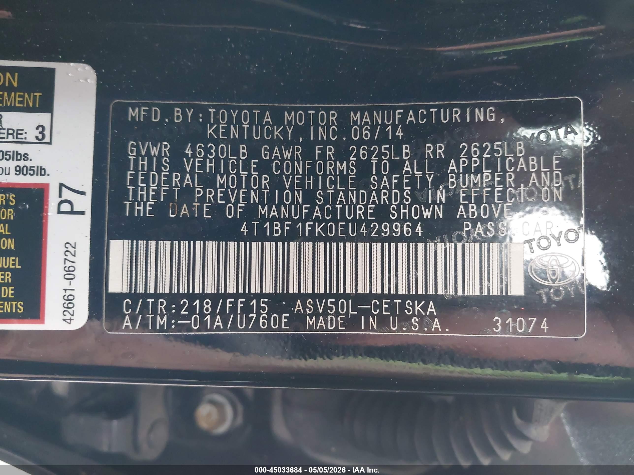 TOYOTA CAMRY image 9
