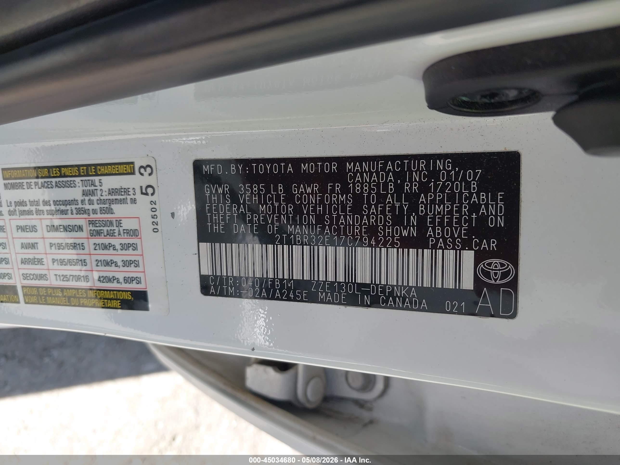 TOYOTA COROLLA image 9