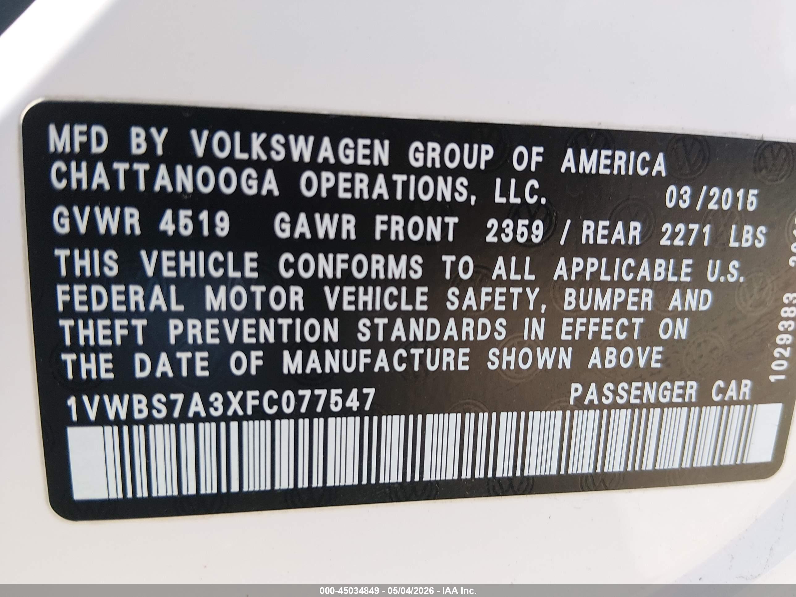 VOLKSWAGEN PASSAT image 9