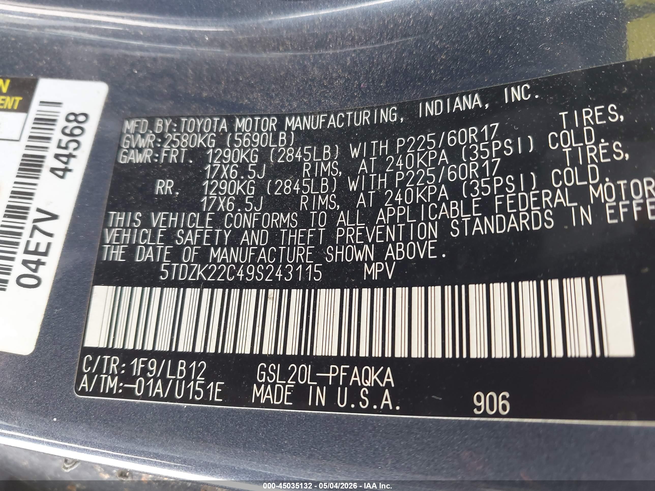 TOYOTA SIENNA image 9