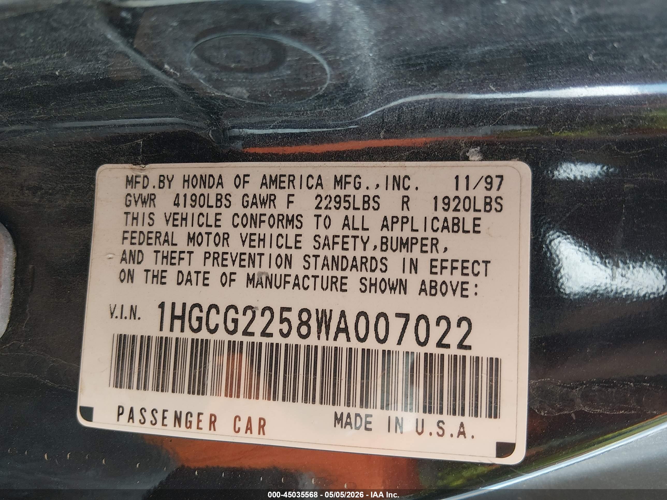 HONDA ACCORD image 9