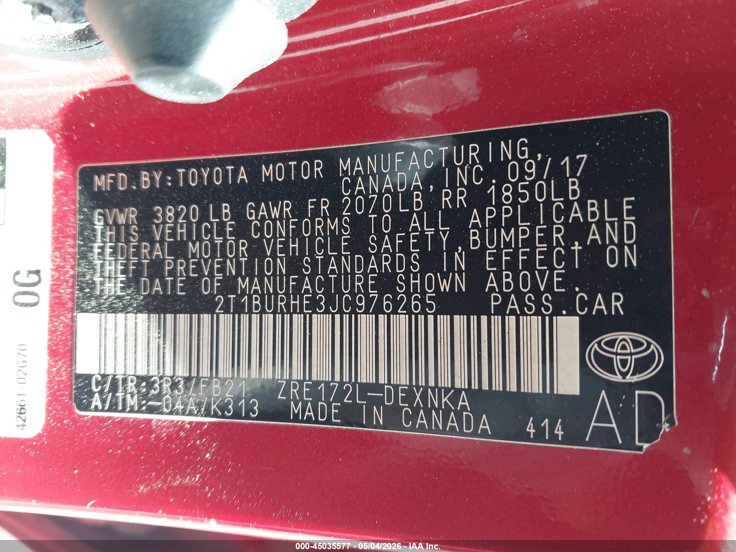 TOYOTA COROLLA image 9