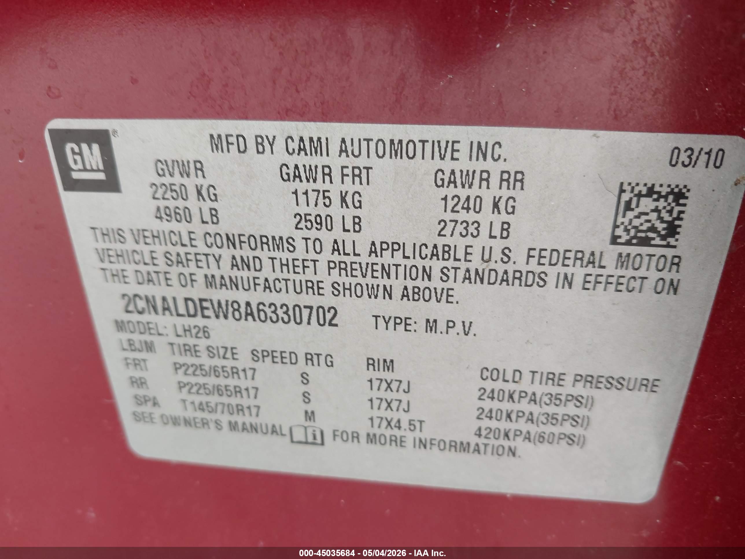 CHEVROLET EQUINOX image 9