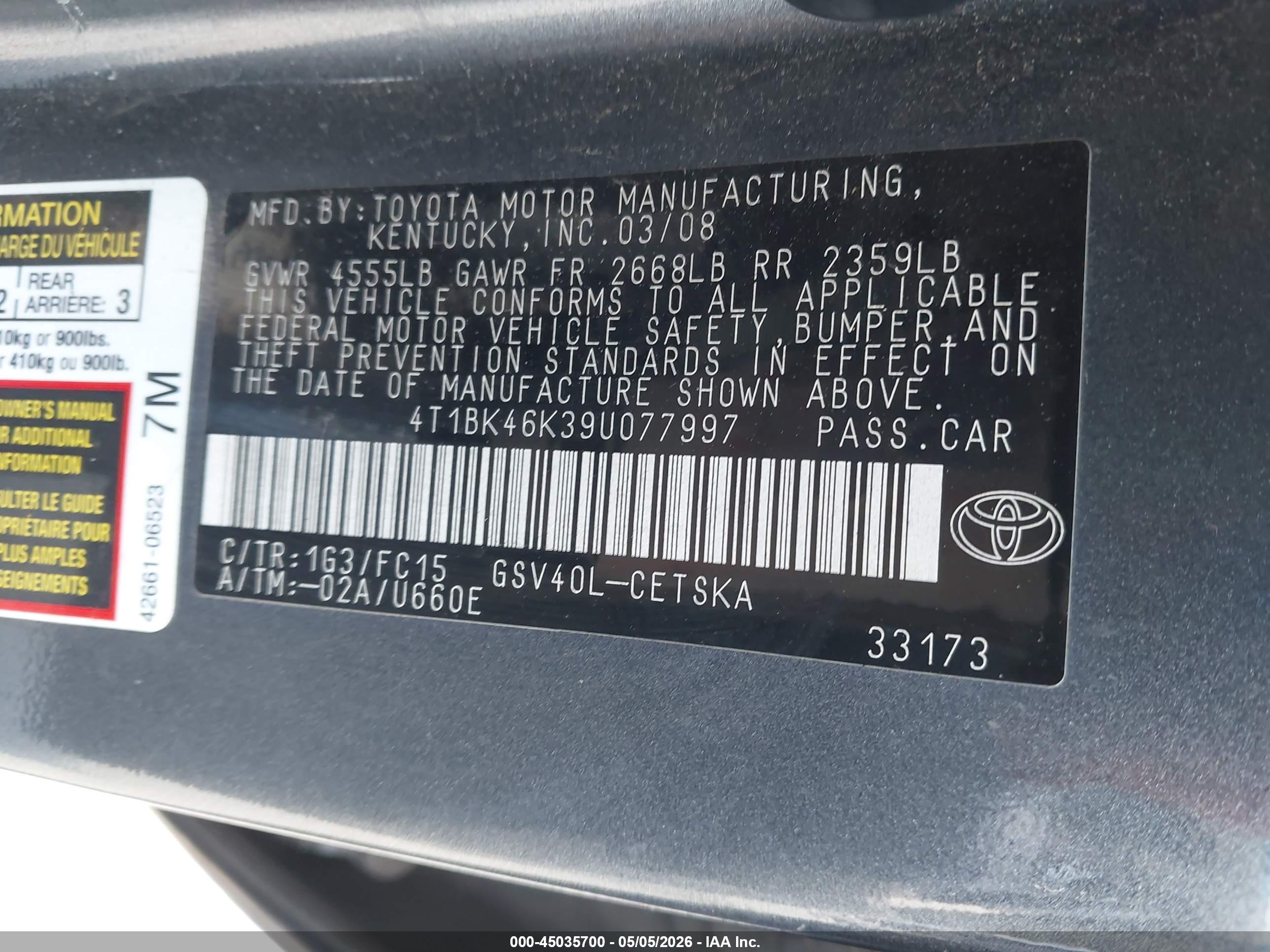 TOYOTA CAMRY image 9