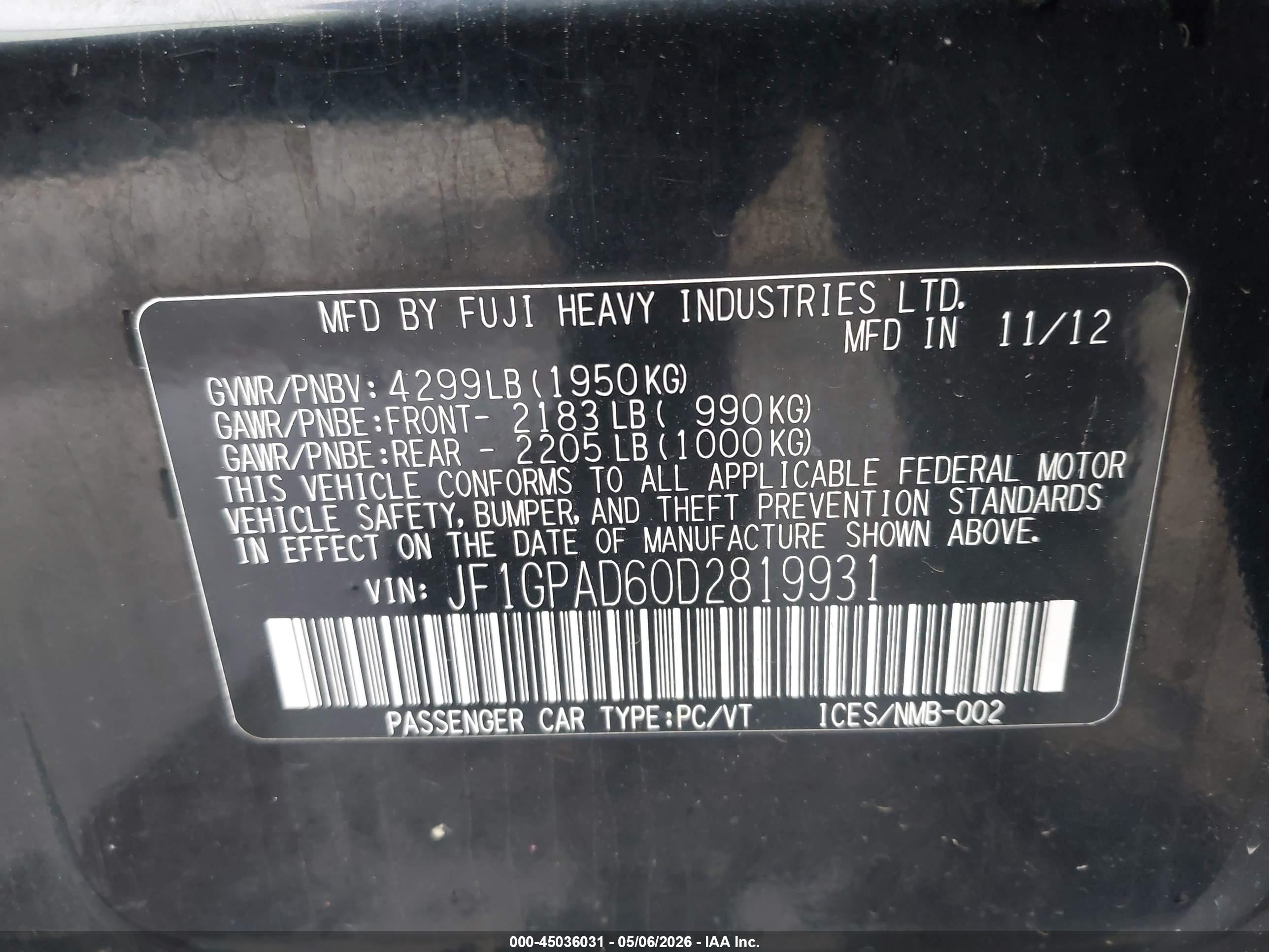 SUBARU IMPREZA image 9