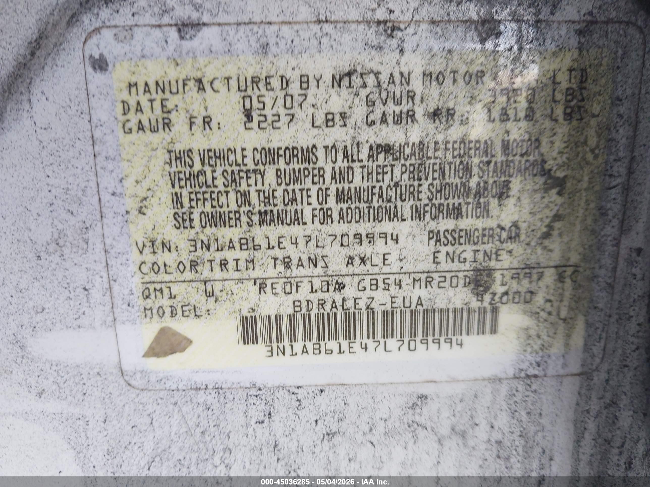 NISSAN SENTRA image 9