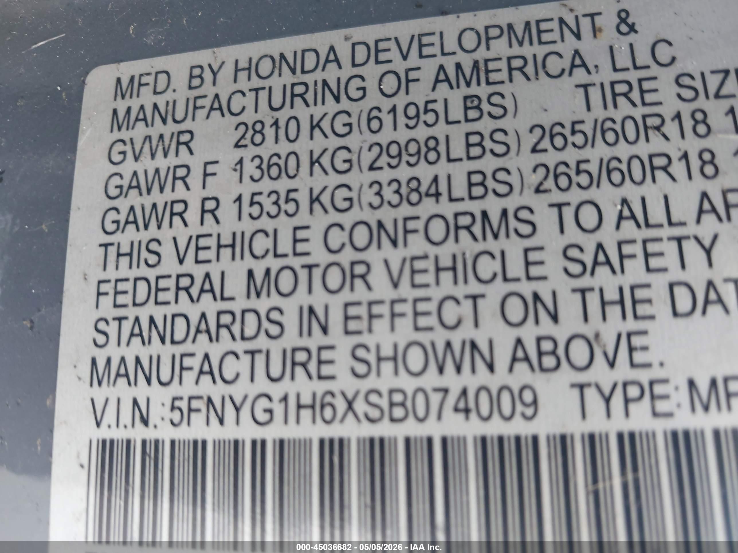 HONDA PILOT image 9