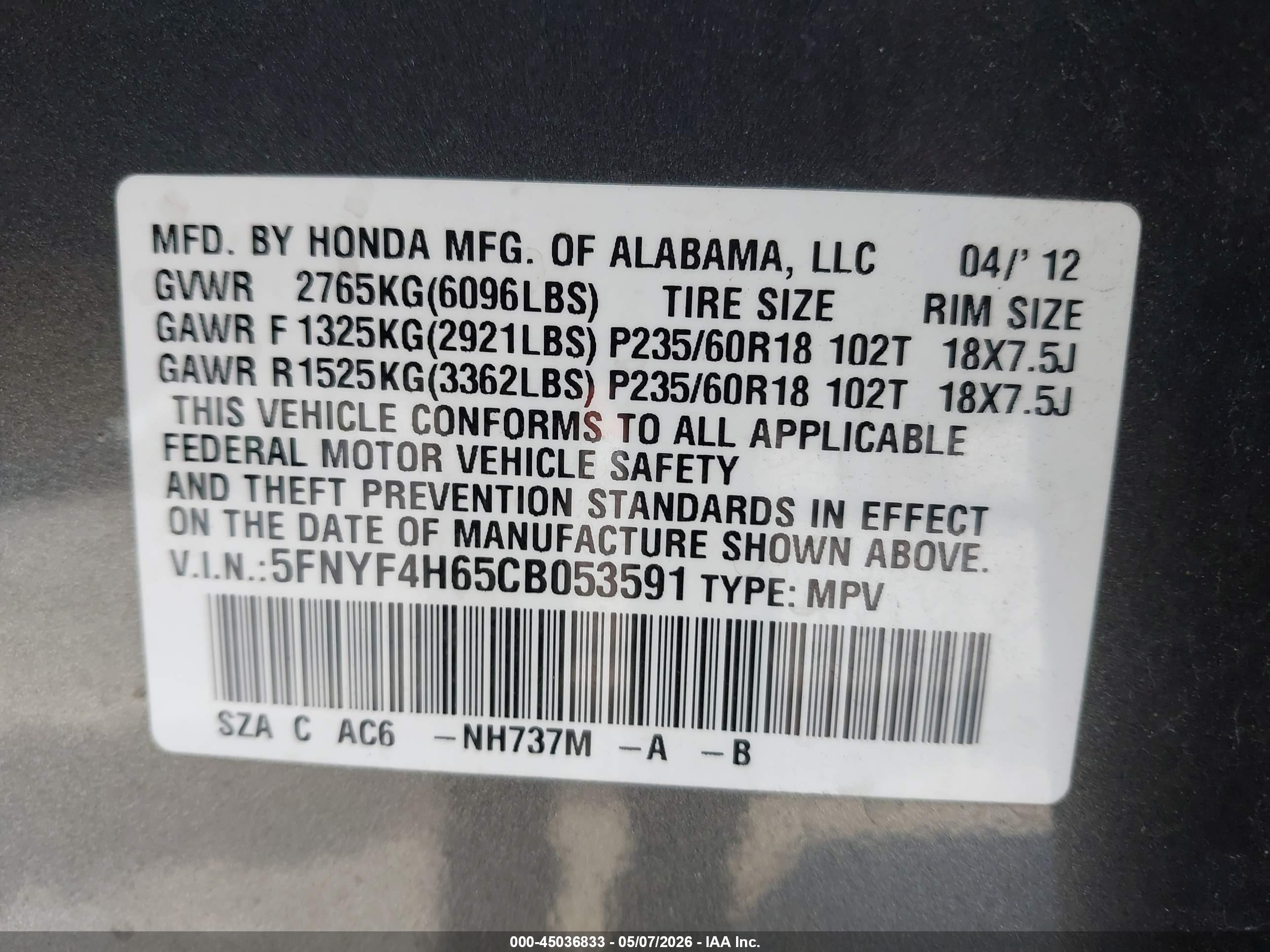HONDA PILOT image 9