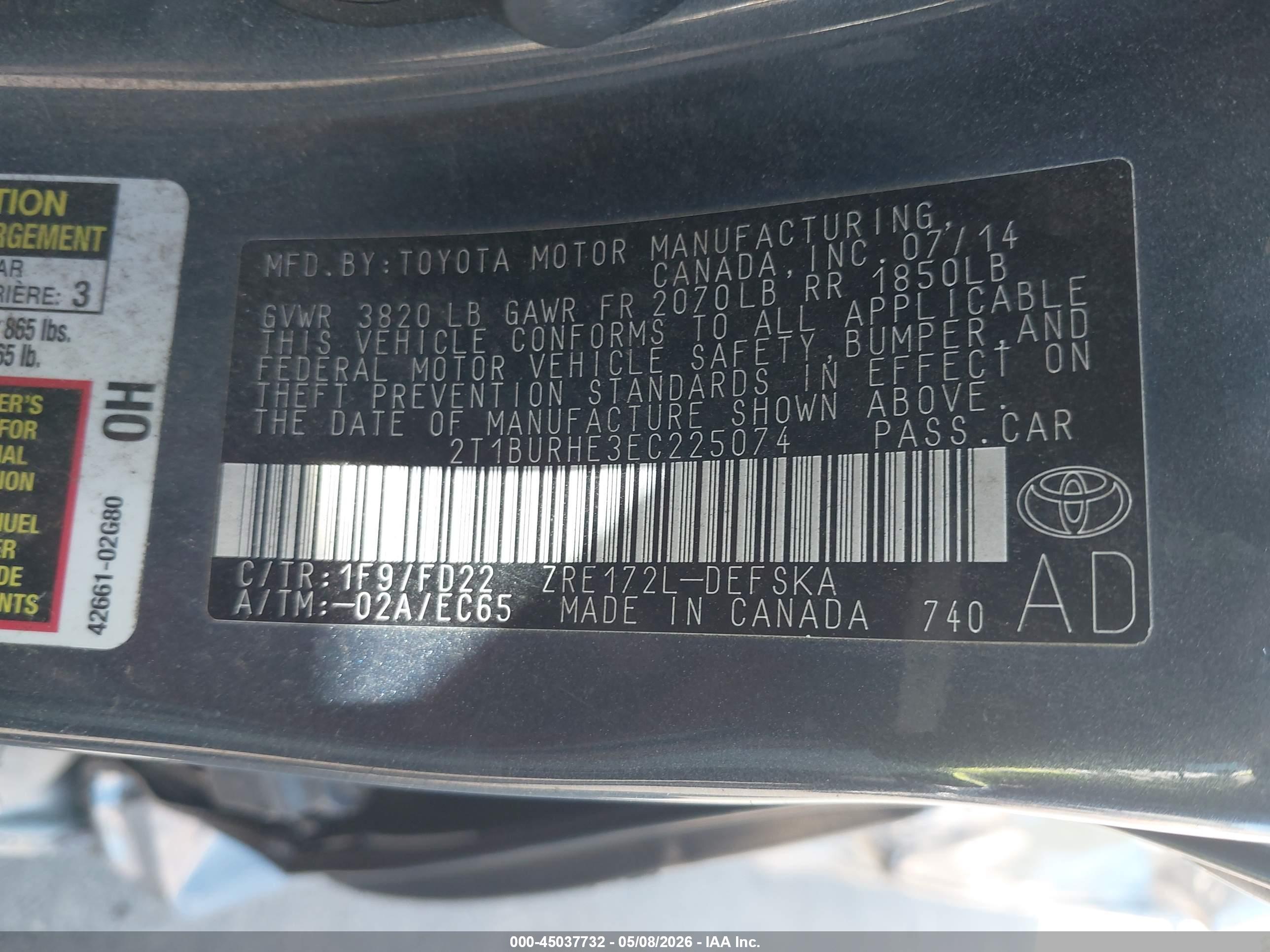 TOYOTA COROLLA image 9