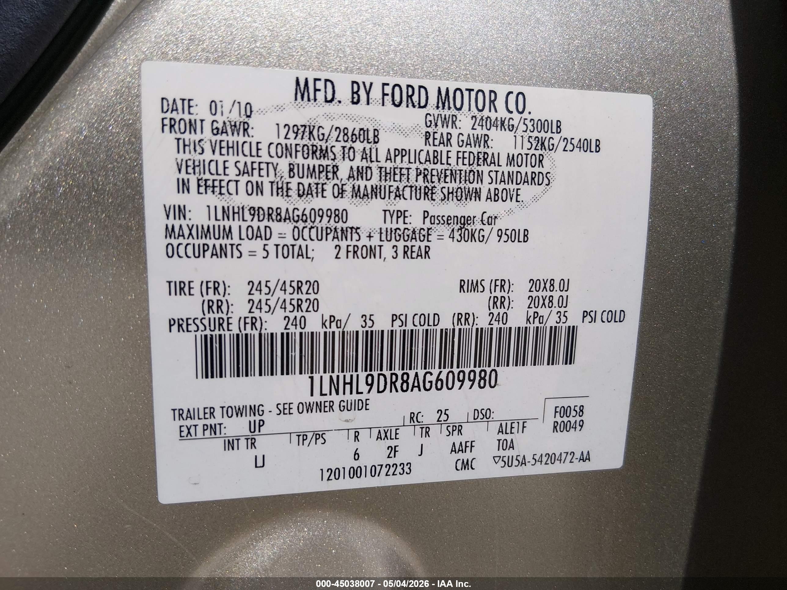 LINCOLN MKS image 9